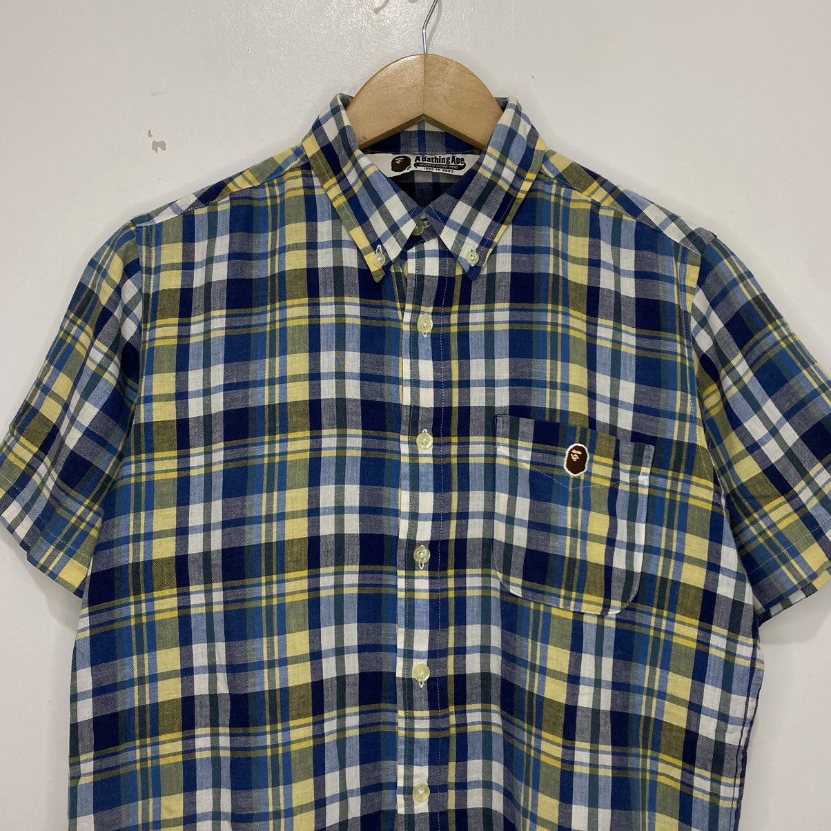 Bape One Point Plaid BD S/S Shirt Size US M / EU 48-50 / 2 - 2 Thumbnail
