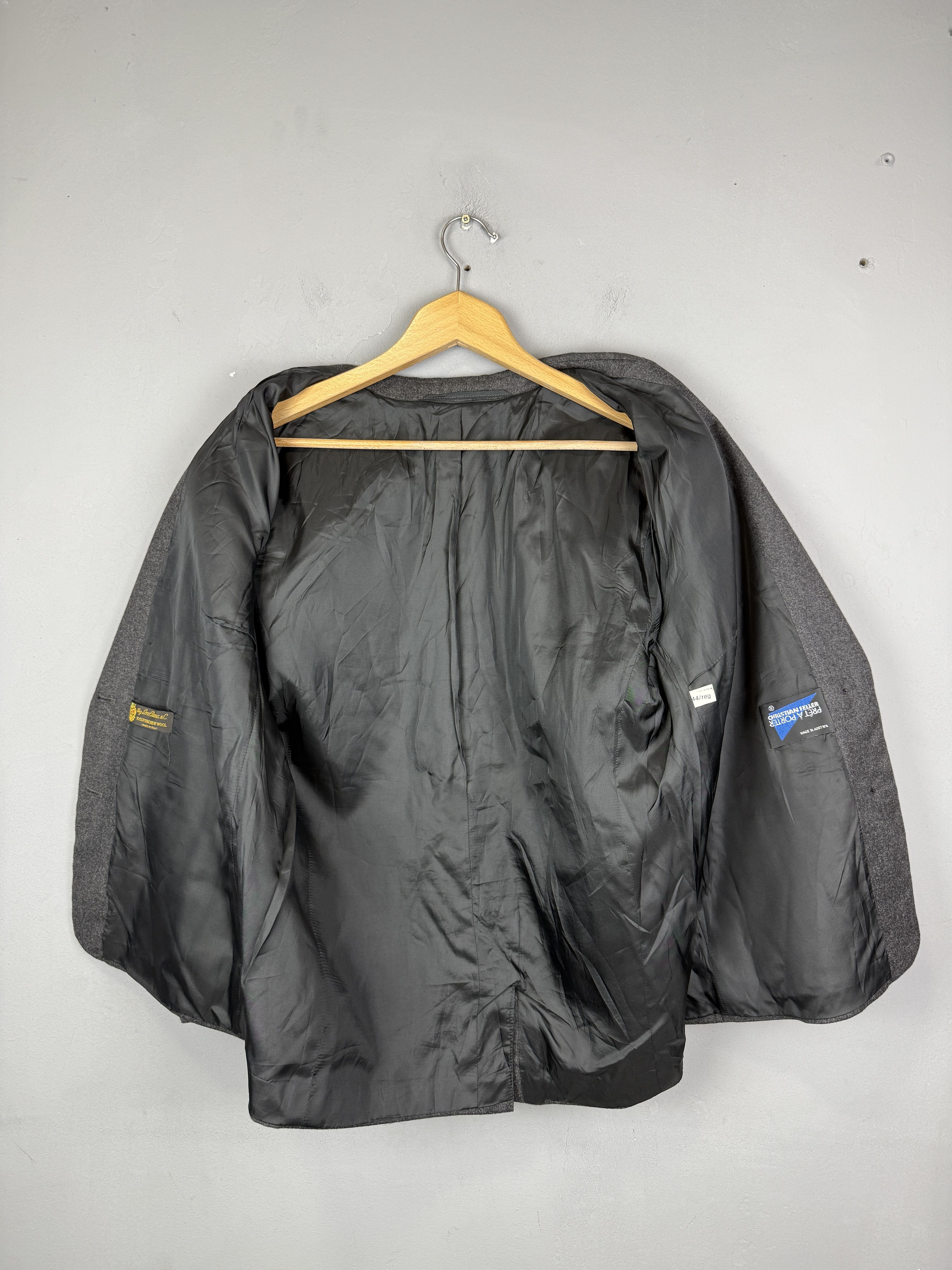 Designer Christian Feller Loro Piana Jacket Grey Pure Wool Italy Size 44R - 2 Thumbnail