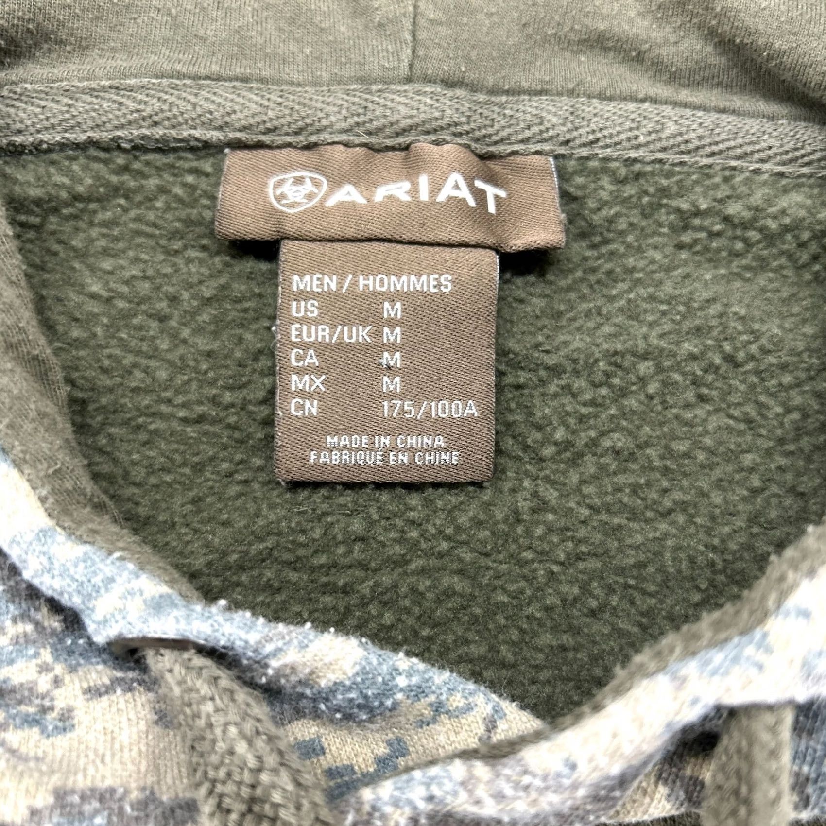 Ariat Ariat Hoodie Mens M Green Digital Camo Pullover Cotton Drawstring Workwear Size US M / EU 48-50 / 2 - 4 Thumbnail