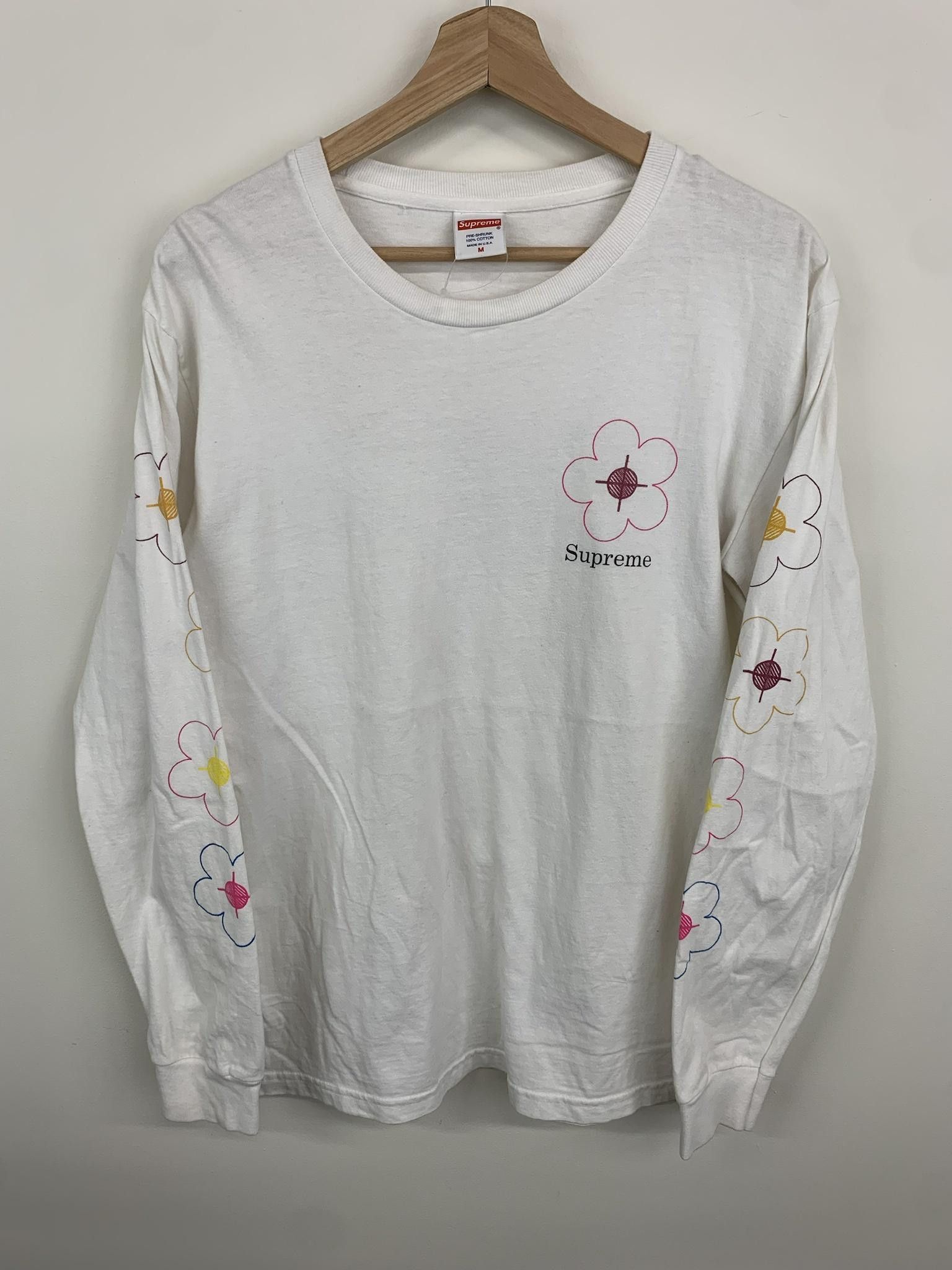 image of Supreme You've Been Hit Longsleeve Tee in White, Men's (Size Medium)