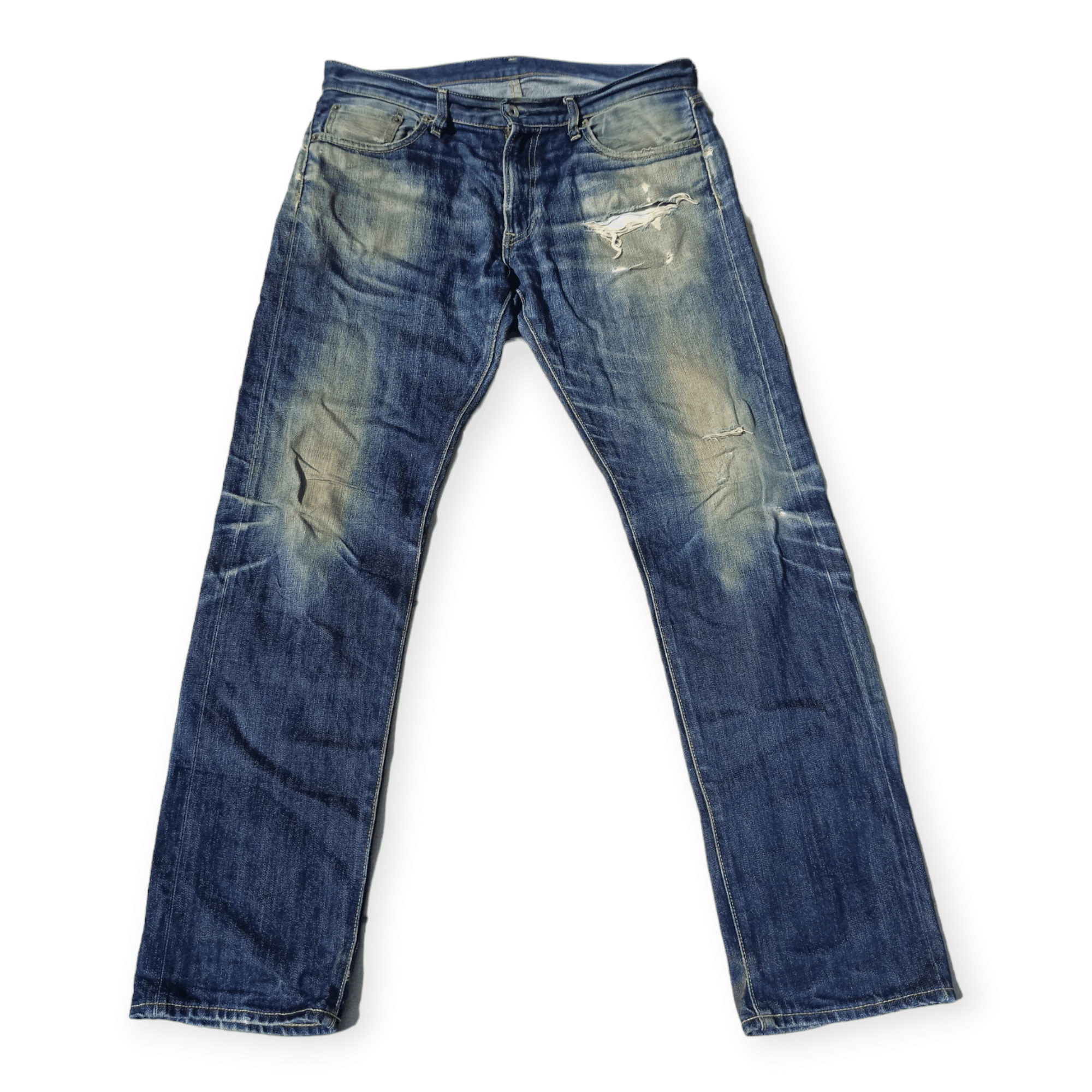 Vintage Uniqlo Selvedge Distressed Faded Jeans
