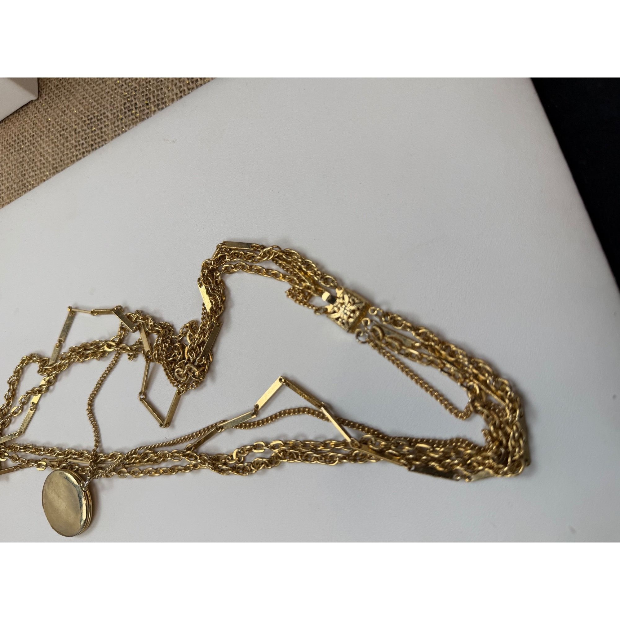 Other Locket pendant 4 tier necklace Gold Plated Multi-Layer Neckl Size ONE SIZE - 8 Thumbnail