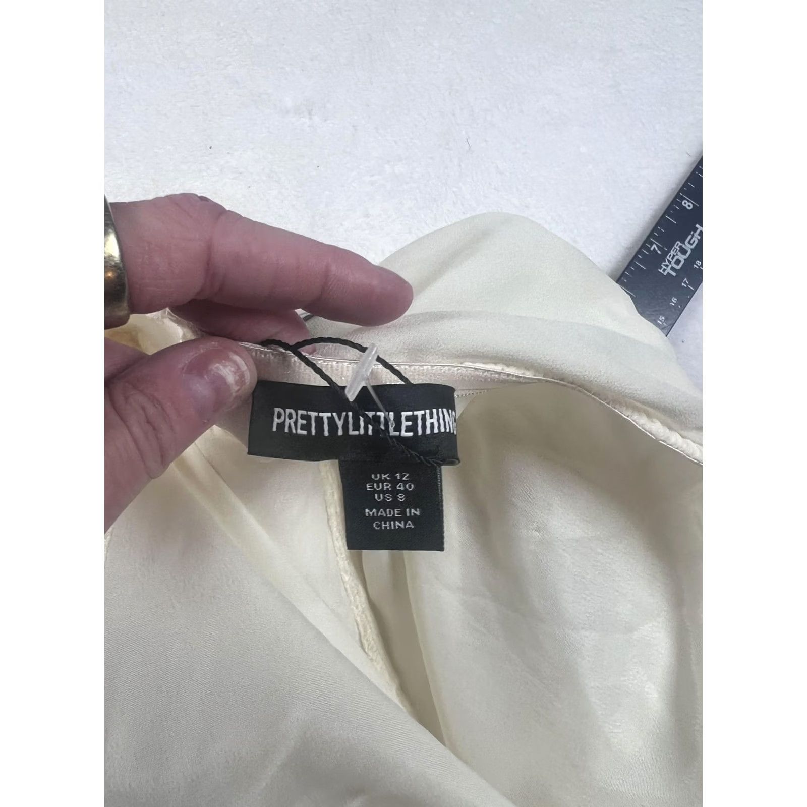 PrettyLittleThing PRETTYLITTLETHING Dress Womens 8 White Chiffon Corset Bandeau Draped Midi Party Dress Size M / US 6-8 / IT 42-44 - 4 Thumbnail