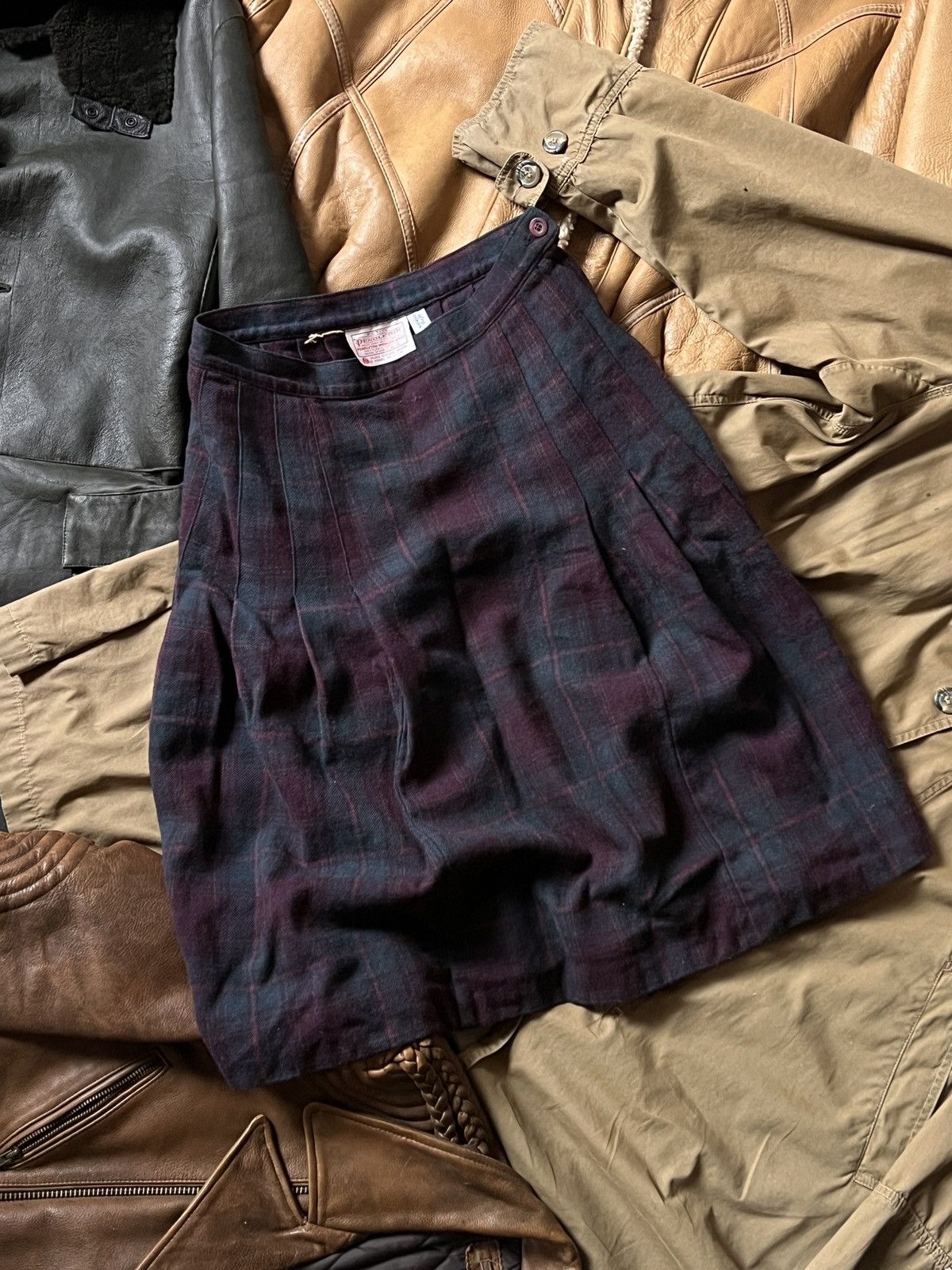 Pendleton Vintage 80s Pendleton 100% Wool Midi Skirt Made In USA Size 28" / US 6 / IT 42 - 9 Thumbnail