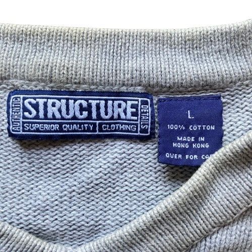 Structure × Vintage Structure Baggy Pullover Knitted Heavyweight Sweater Size US L / EU 52-54 / 3 - 3 Thumbnail
