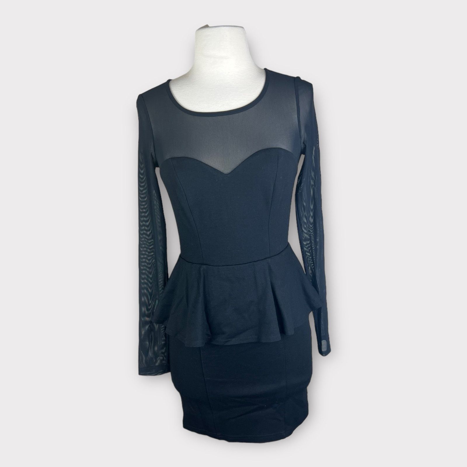 Vintage BEBE | Vintage Y2K Peplum Black Dress | XS Size XS / US 0-2 / IT 36-38 - 8 Thumbnail