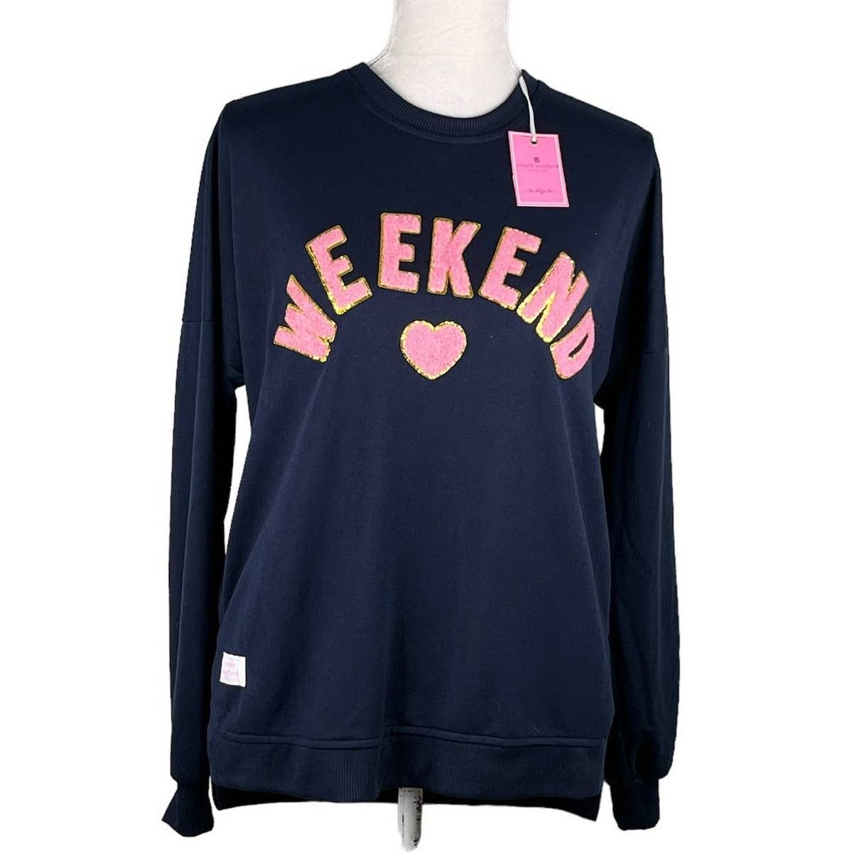 Other Simply Southern Weekend Sparkle Pullover Pockets Navy S New Size S / US 4 / IT 40 - 10 Thumbnail