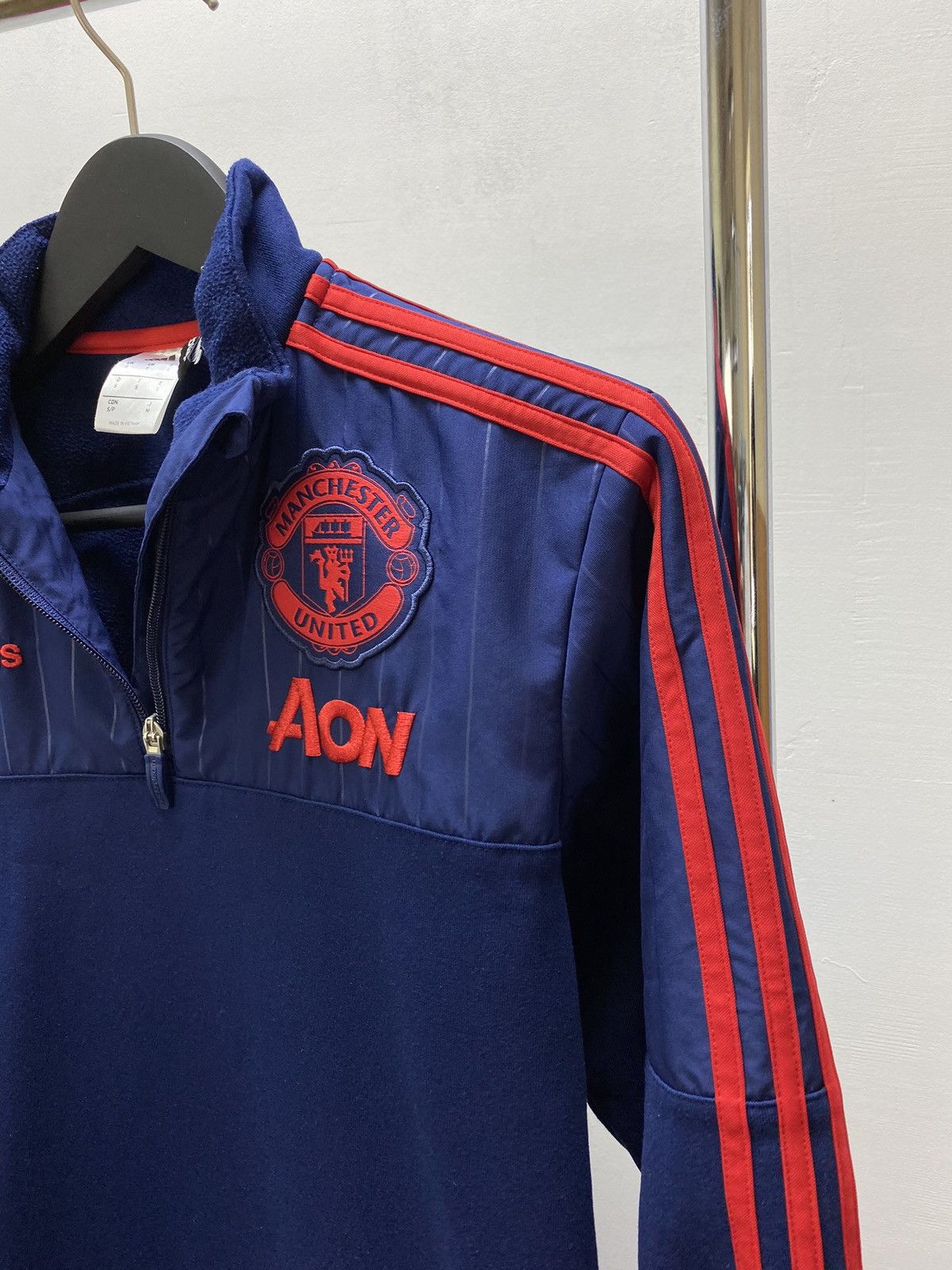 Adidas Manchester United 2015 2016 Training 1/4 Zip Top Jacket Size US S / EU 44-46 / 1 - 8 Thumbnail