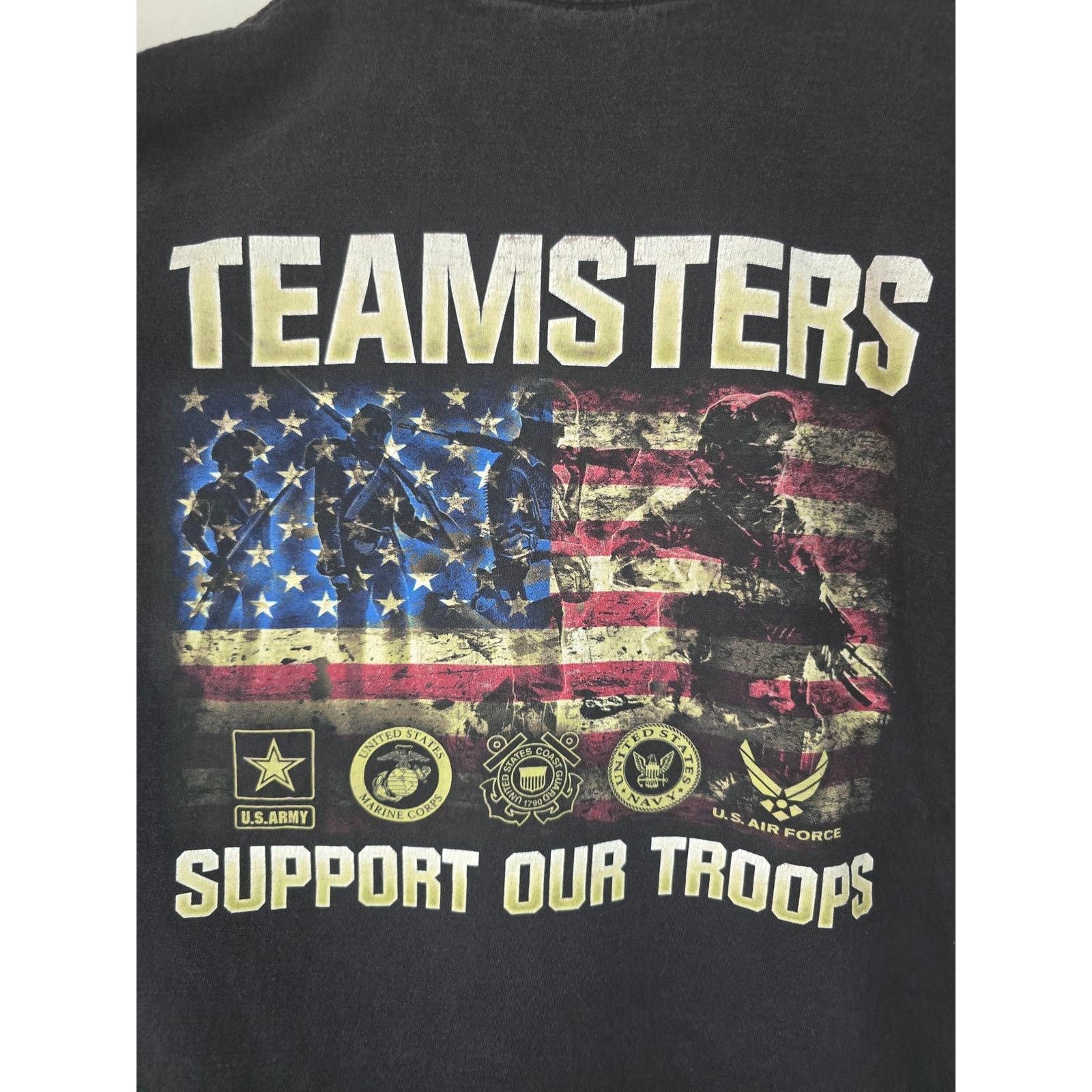 Vintage Vintage Teamster Local 455 Support Our Troops Patriotic Tee Size US XL / EU 56 / 4 - 2 Thumbnail