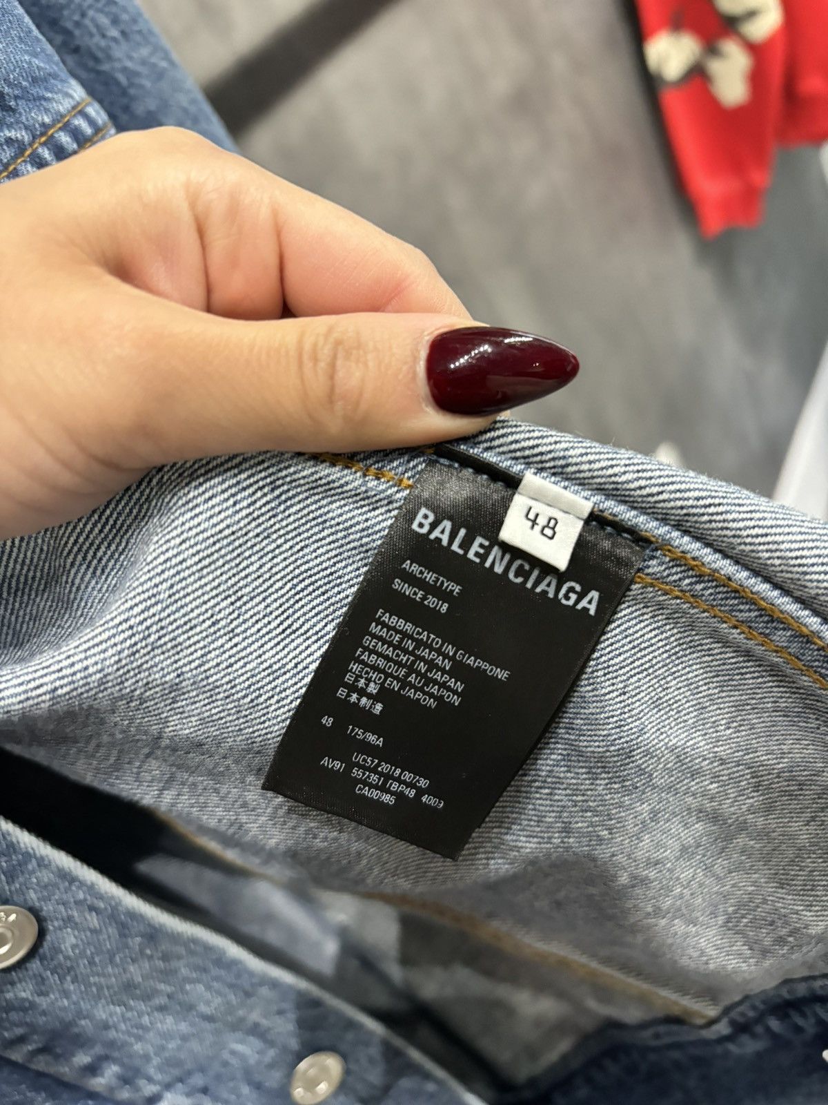 Balenciaga BALENCIAGA DENIM JACKET REAR LOGO Size US M / EU 48-50 / 2 - 6 Thumbnail