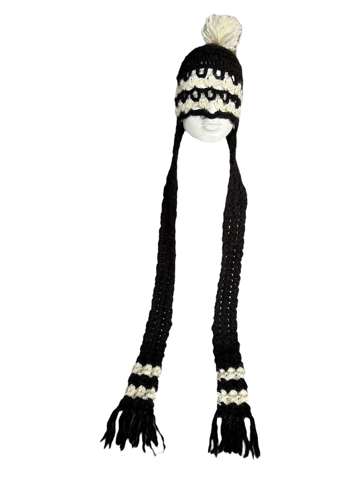 Japanese Brand × Kapital × Vintage Crochet Knitted Handmade hairy Rare Beanie Hats ☠️☠️ Size ONE SIZE - 3 Thumbnail