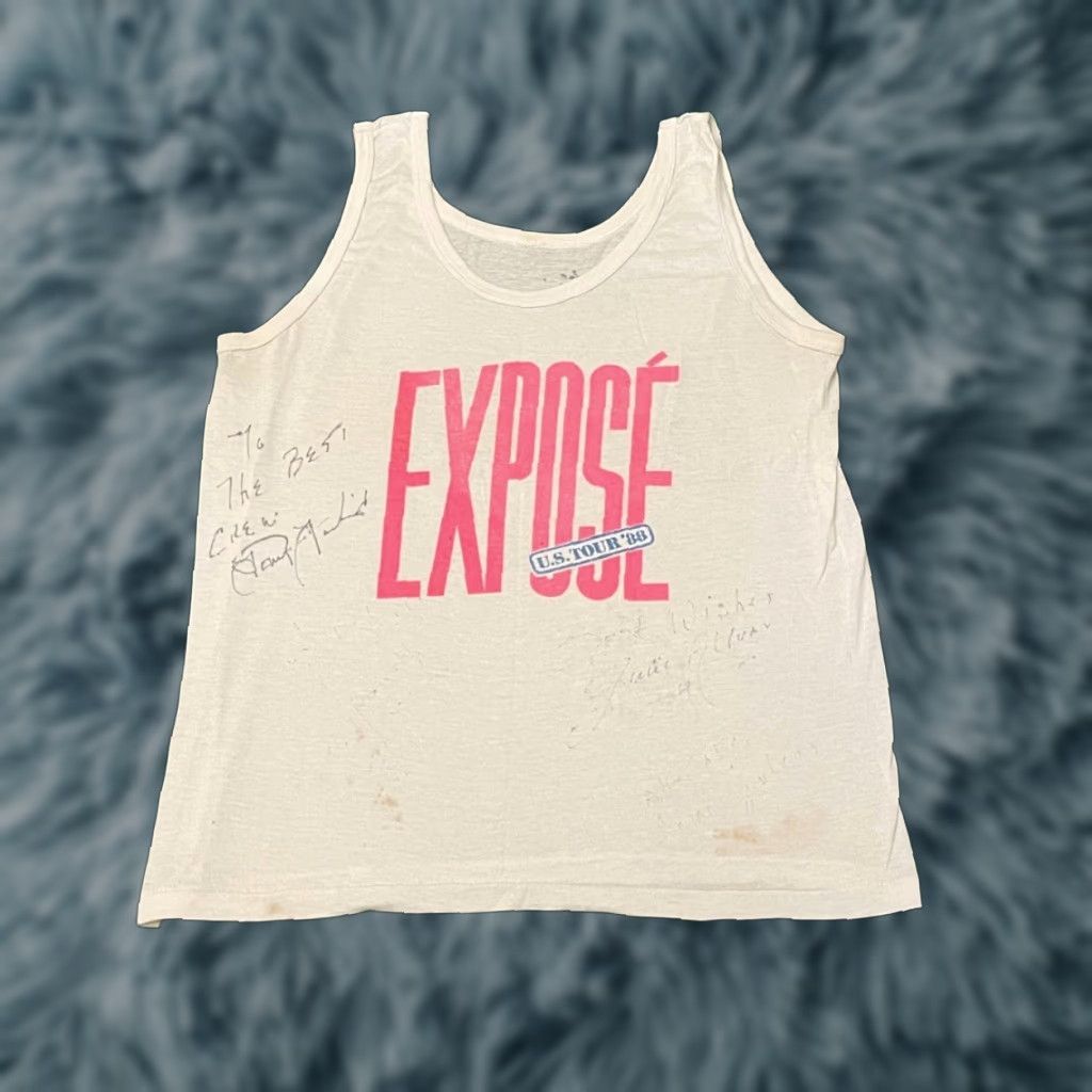 Disney VINTAGE Exposé 1988 Tour Shirt Tank Top Signed White M Men 80s Disney Pleasure Island Concert M Mens Size US M / EU 48-50 / 2 - 1 Thumbnail
