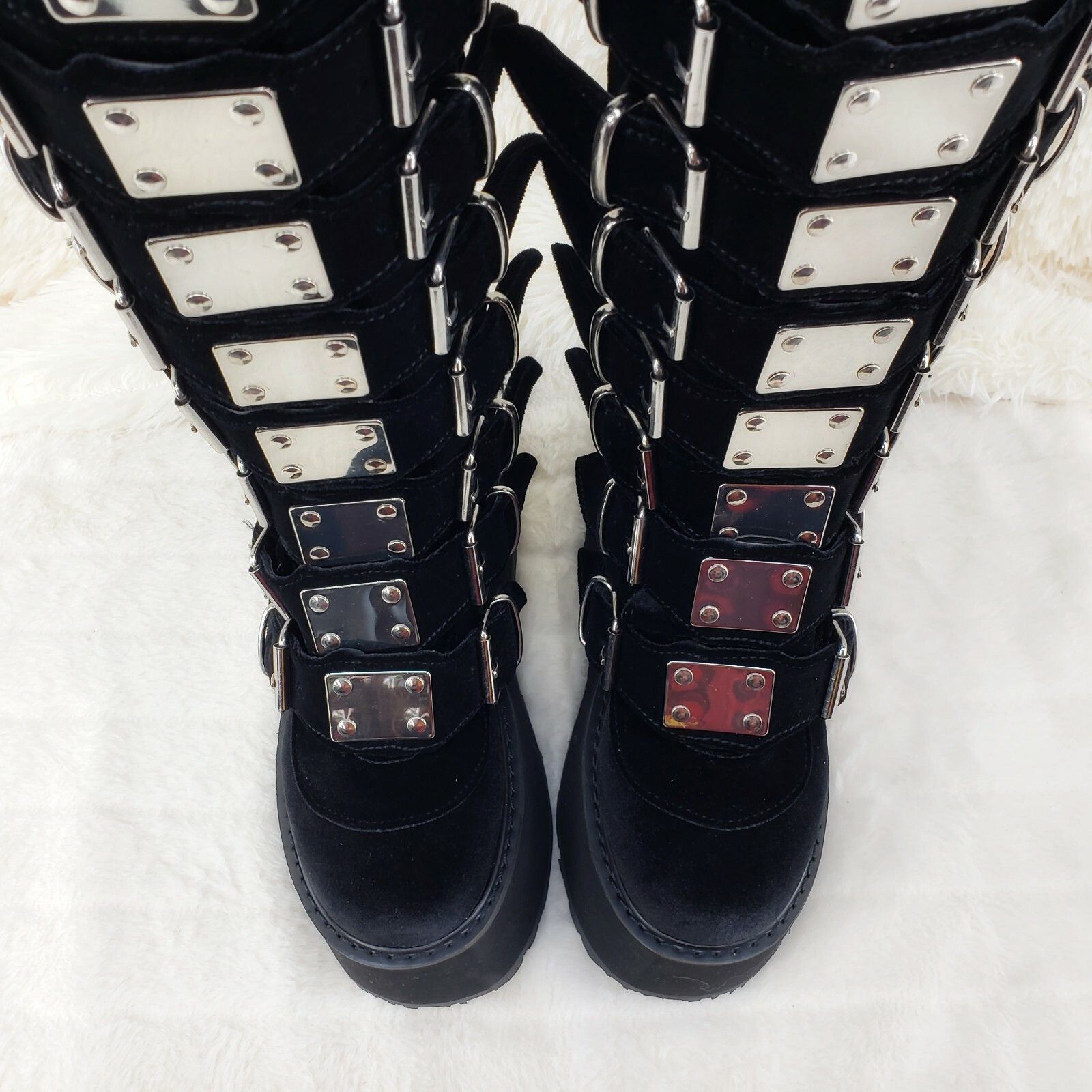 Other DEMONIA Damned 318 Multi Strap Goth Punk Rock Platform Boot Size US 10 / IT 40 - 7 Thumbnail