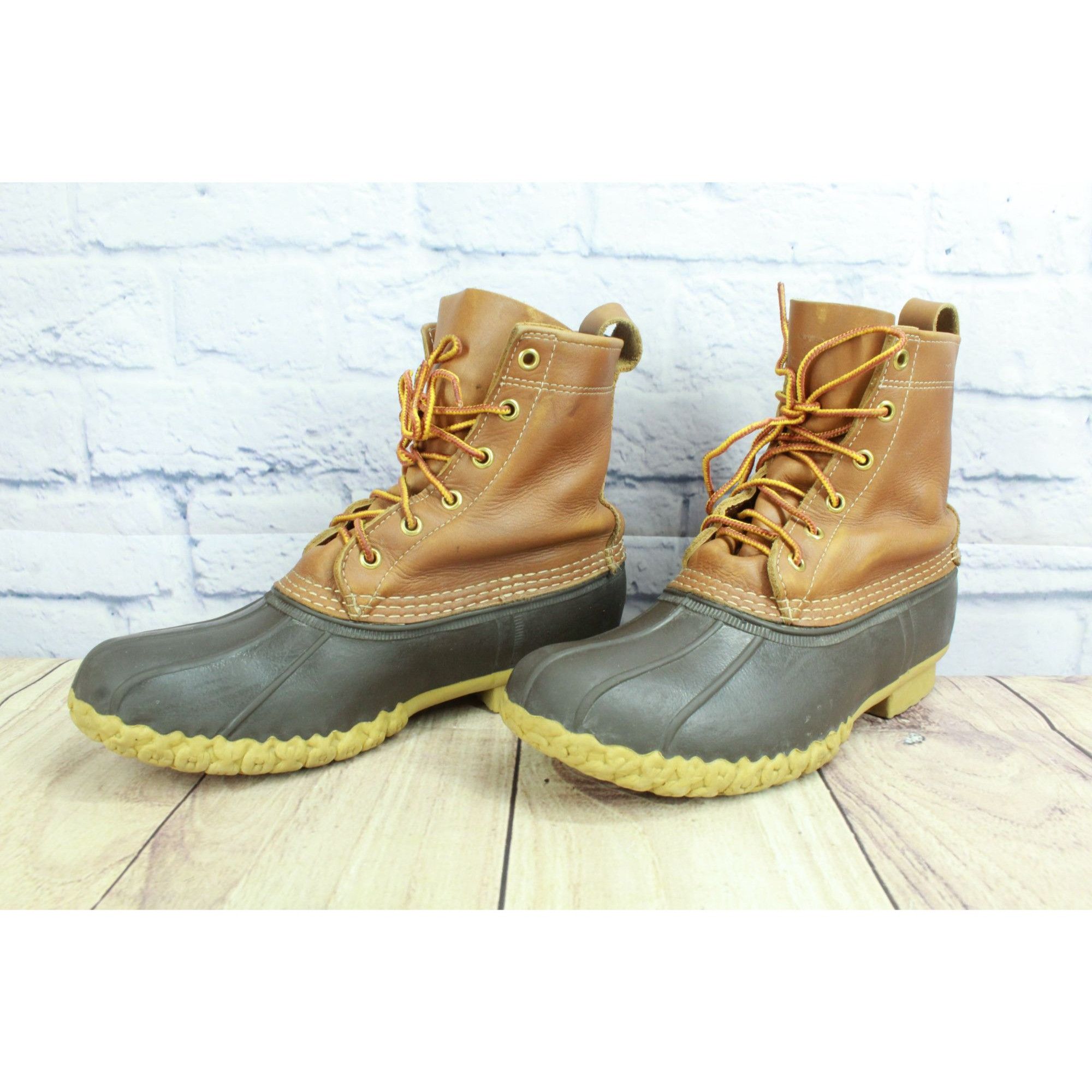 L.L. Bean LL Bean Women’s Brown Leather Lace-Up Duck Boots Size US 9 / IT 39 - 2 Thumbnail