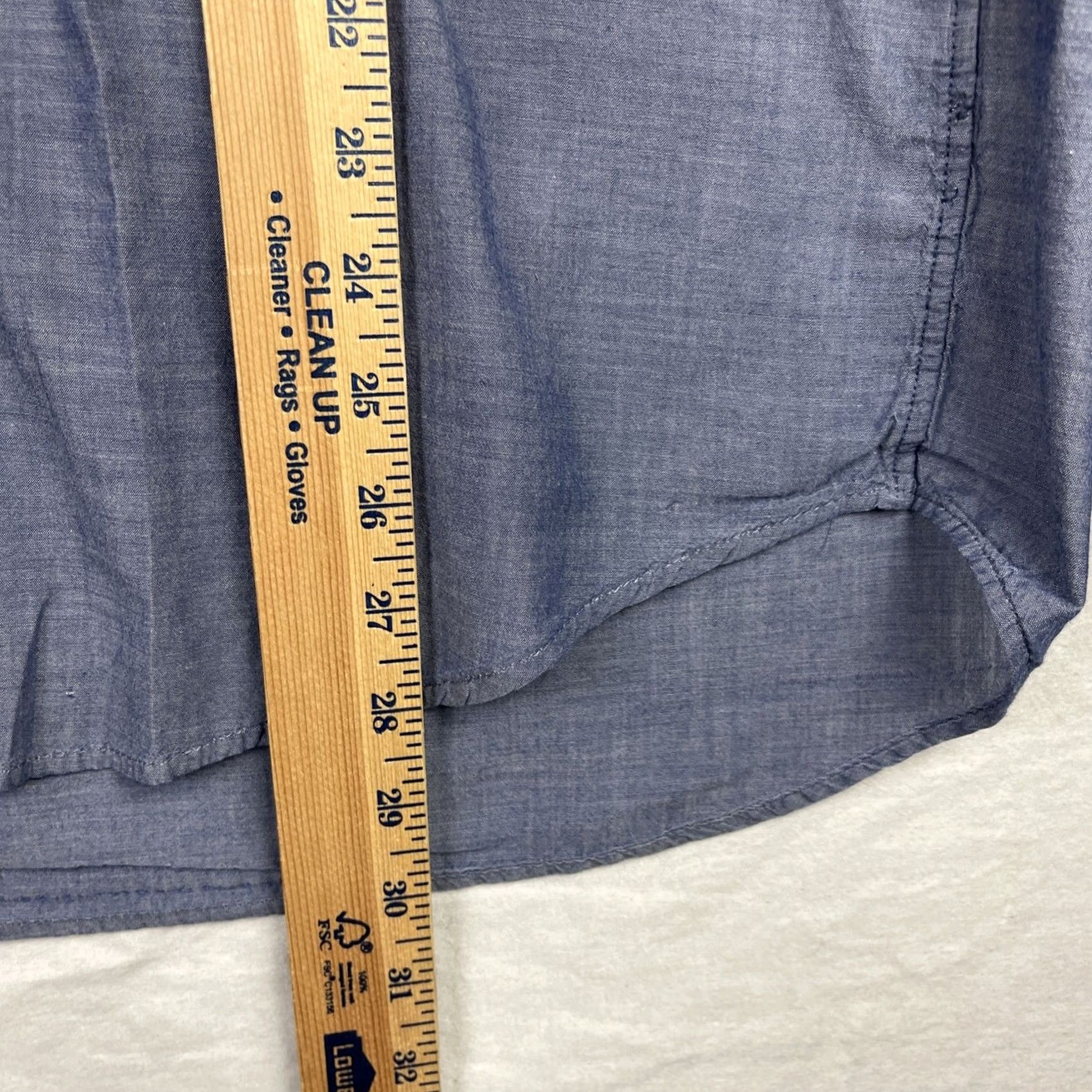 J.Crew J.CREW Shirt XL Blue Chambray Lightweight Button-Up Pocket Mens Size US XXL / EU 58 / 5 - 6 Thumbnail
