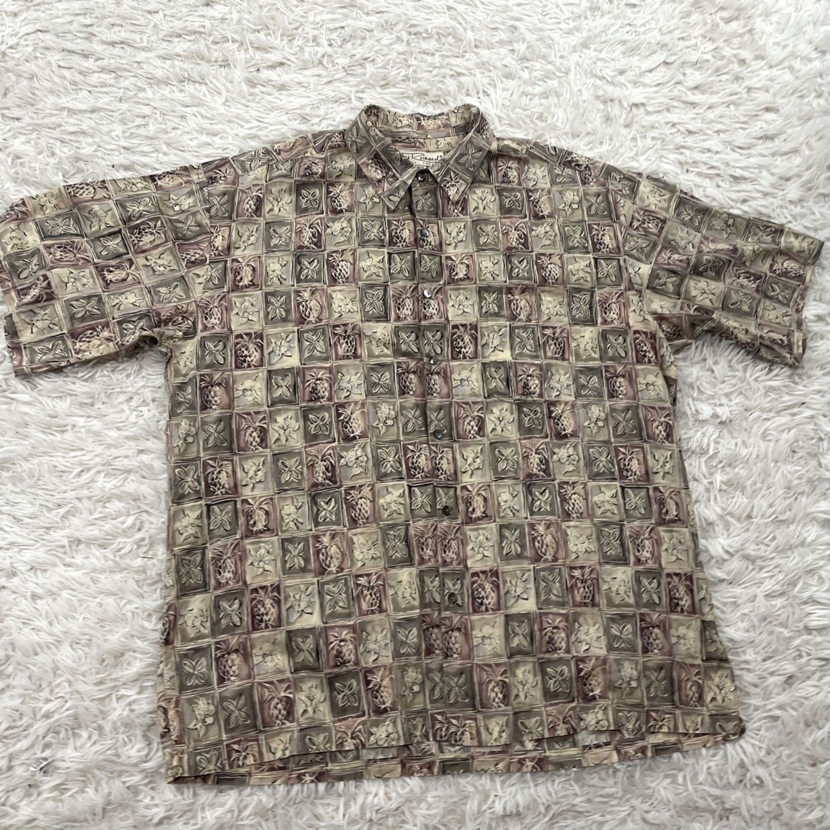 Tori Richard VINTAGE Tori Richard Hawaiian Art Shirt Men L Cotton Lawn Made USA Brown Pineapple Shirt Size US L / EU 52-54 / 3 - 2 Thumbnail