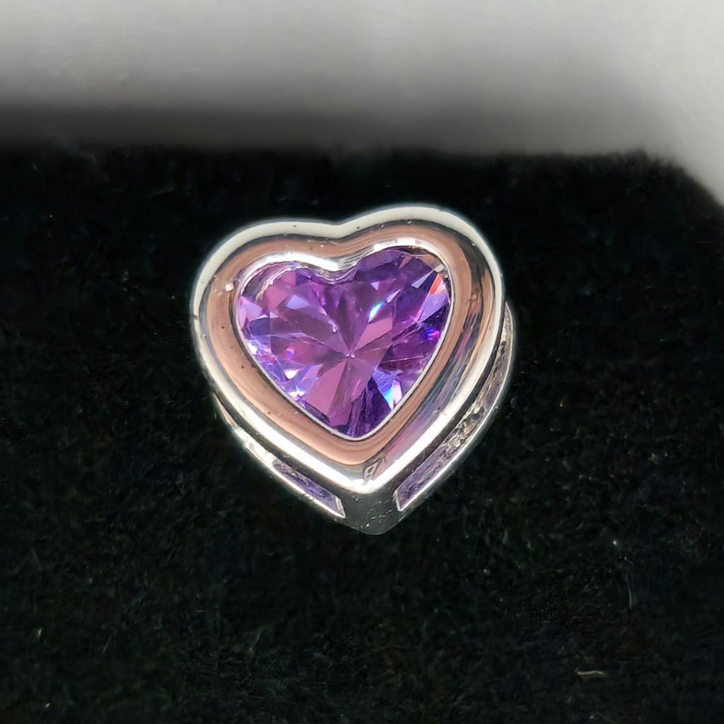 Designer Made with Swarovski Crystal Purple Heart Silver Plated Studs Size ONE SIZE - 8 Thumbnail