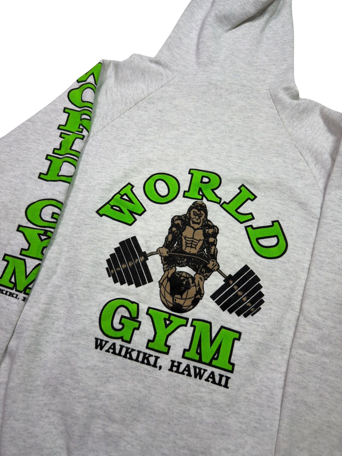 Vintage *RARE* VINTAGE 90s WORLD GYM HAWAII HOODIE BODYBUILDING Size US L / EU 52-54 / 3 - 3 Thumbnail