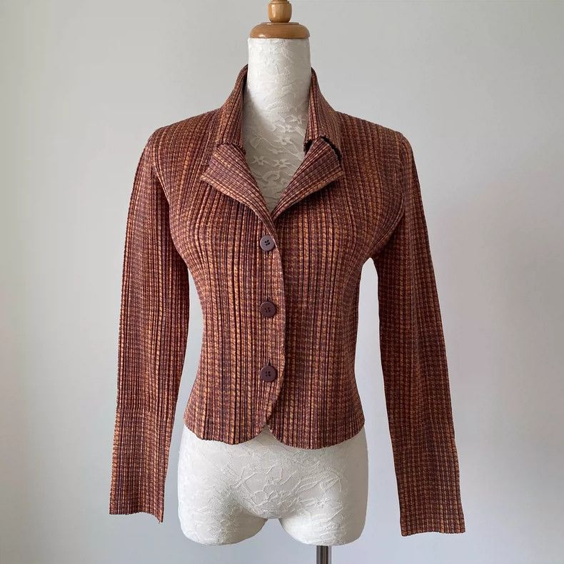 Issey Miyake Issey Miyake Retro checkered pleated suit jacket Size L / US 10 / IT 46 - 1 Thumbnail