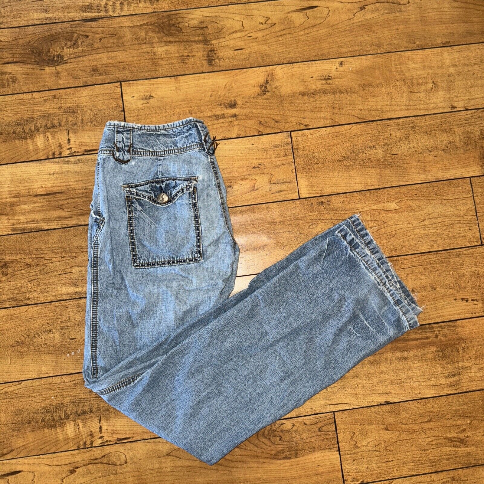 Free People × Grunt Style × Vintage Women’s Free People Y2K Style Jeans Blue Size 26x32 Size 26" / US 2 / IT 38 - 1 Thumbnail