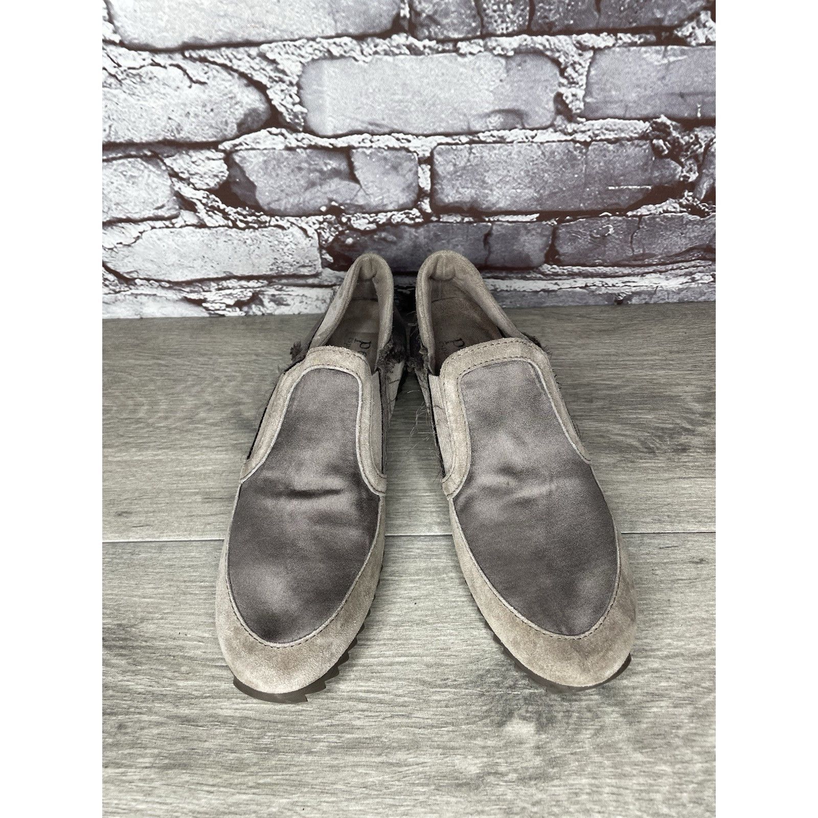 Pedro Garcia Pedro Garcia Silver Satin Gray Suede Lace Up Sneakers Women Size US 6 / IT 36 - 2 Thumbnail