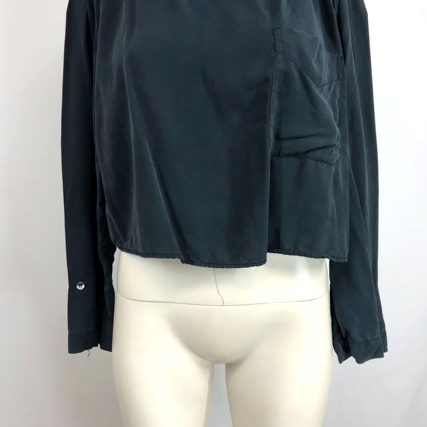 Mara Hoffman MARA HOFFMAN - Women Small - Black Long Sleeve Round Neck Blouse Size S / US 4 / IT 40 - 3 Thumbnail