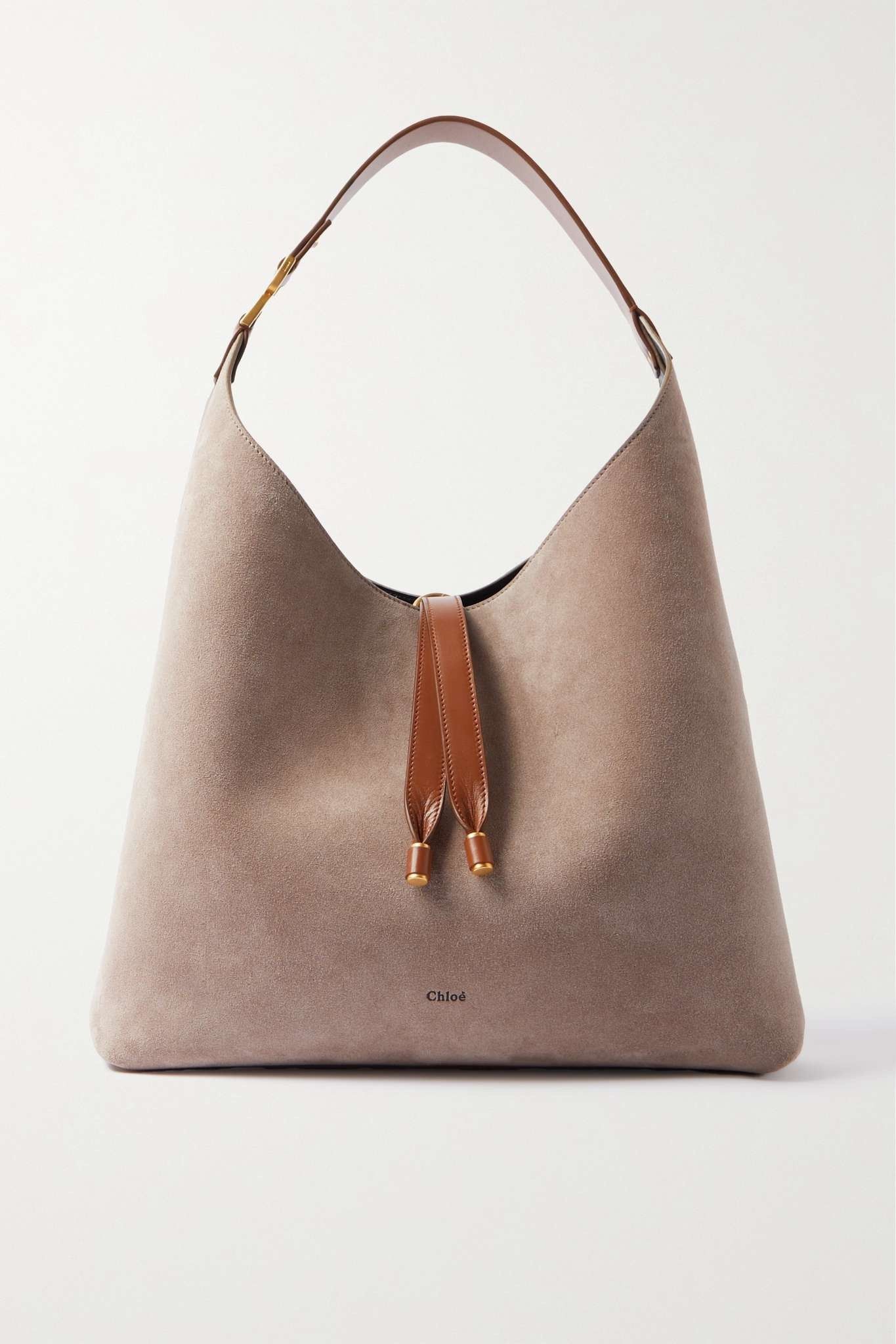 Chloe oc11z0525 Size: OS / Marcie Trimmed Suede Shoulder Bag Size ONE SIZE - 1 Thumbnail
