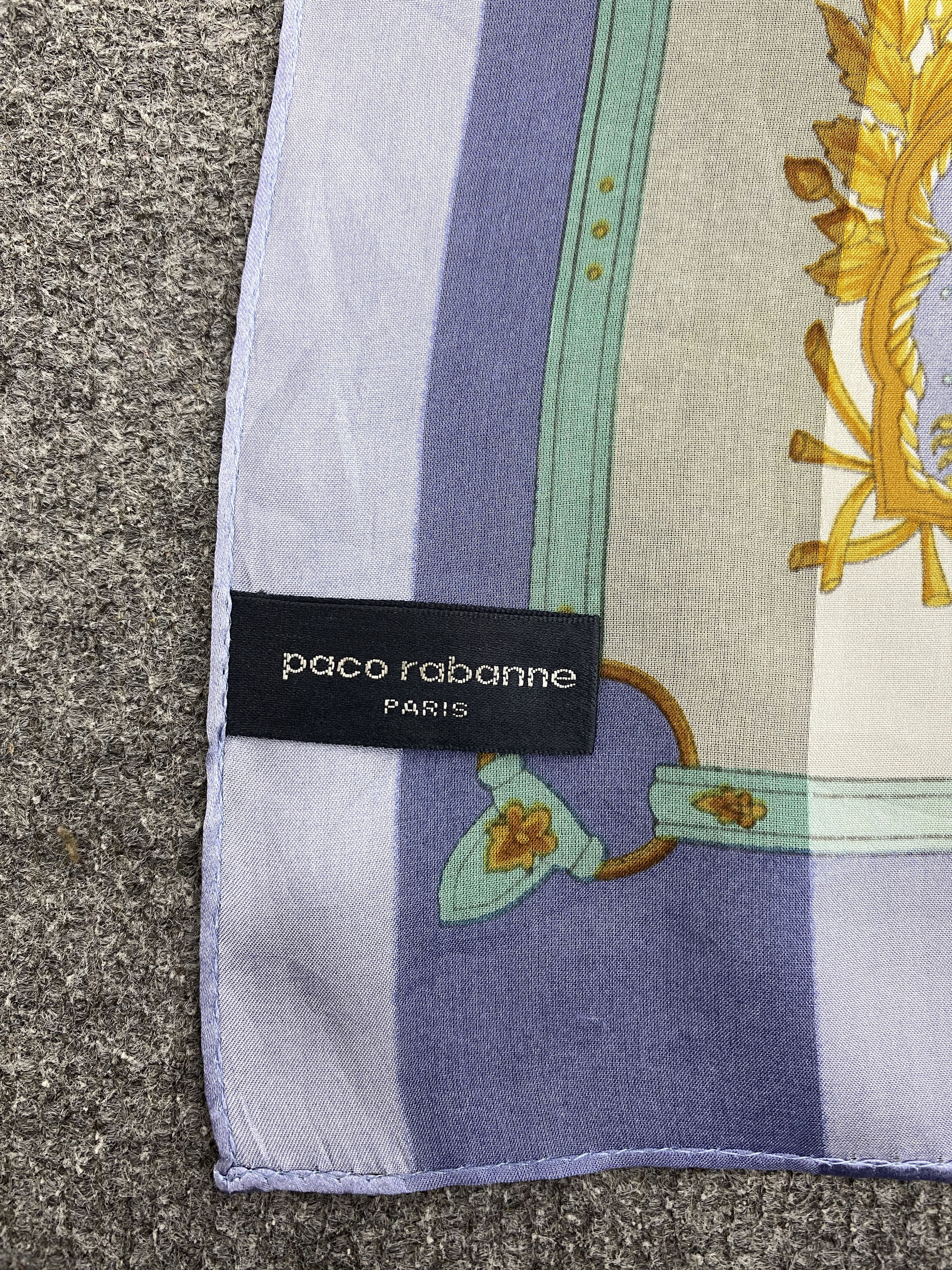 Designer × Vintage Paco Rabbane Paris Silk Scarf / Foulards / Silk Scarf SN0017 Size ONE SIZE - 7 Thumbnail