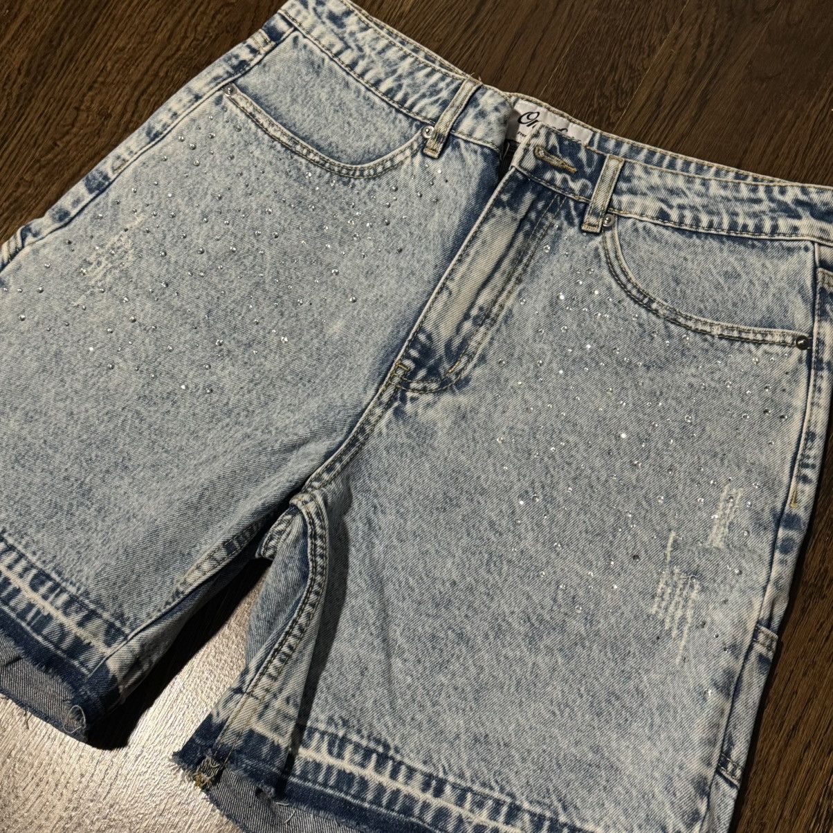 Other OneofOne Rhinestone Denim Shorts Size US 32 / EU 48 - 3 Thumbnail