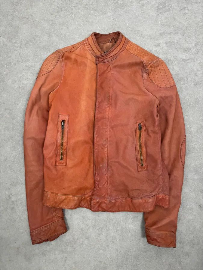 Giorgio Brato Giorgio Brato Eroded Orange Leather Jacket Size US S / EU 44-46 / 1 - 2 Thumbnail