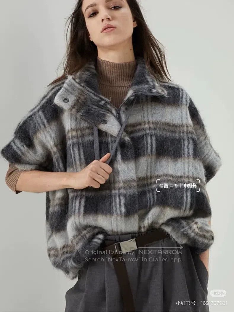 Brunello Cucinelli Brunello Cucinelli Gingham Wool Mohair Cloak Vest Size M / US 6-8 / IT 42-44 - 6 Thumbnail