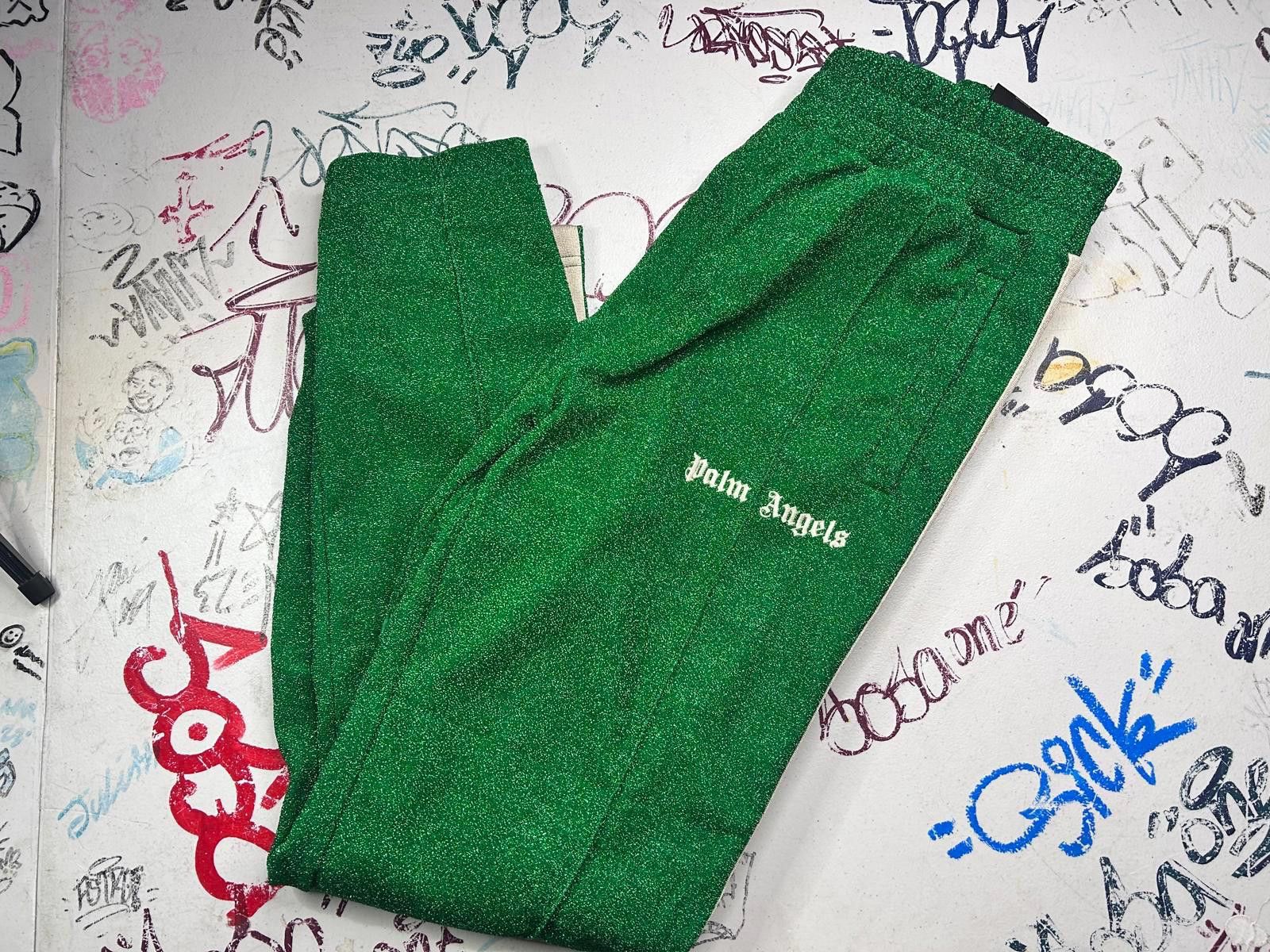 Palm Angels Palm angel green glitter joggers Size US 36 / EU 52 - 1 Thumbnail