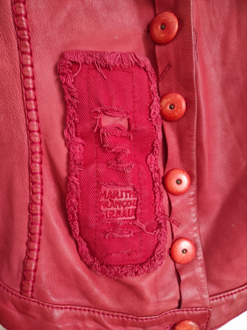 Marithe + Francois Girbaud Marithe Francois Girbaud Leather Red Bomber Jacket Size M-L Size L / US 10 / IT 46 - 6 Thumbnail