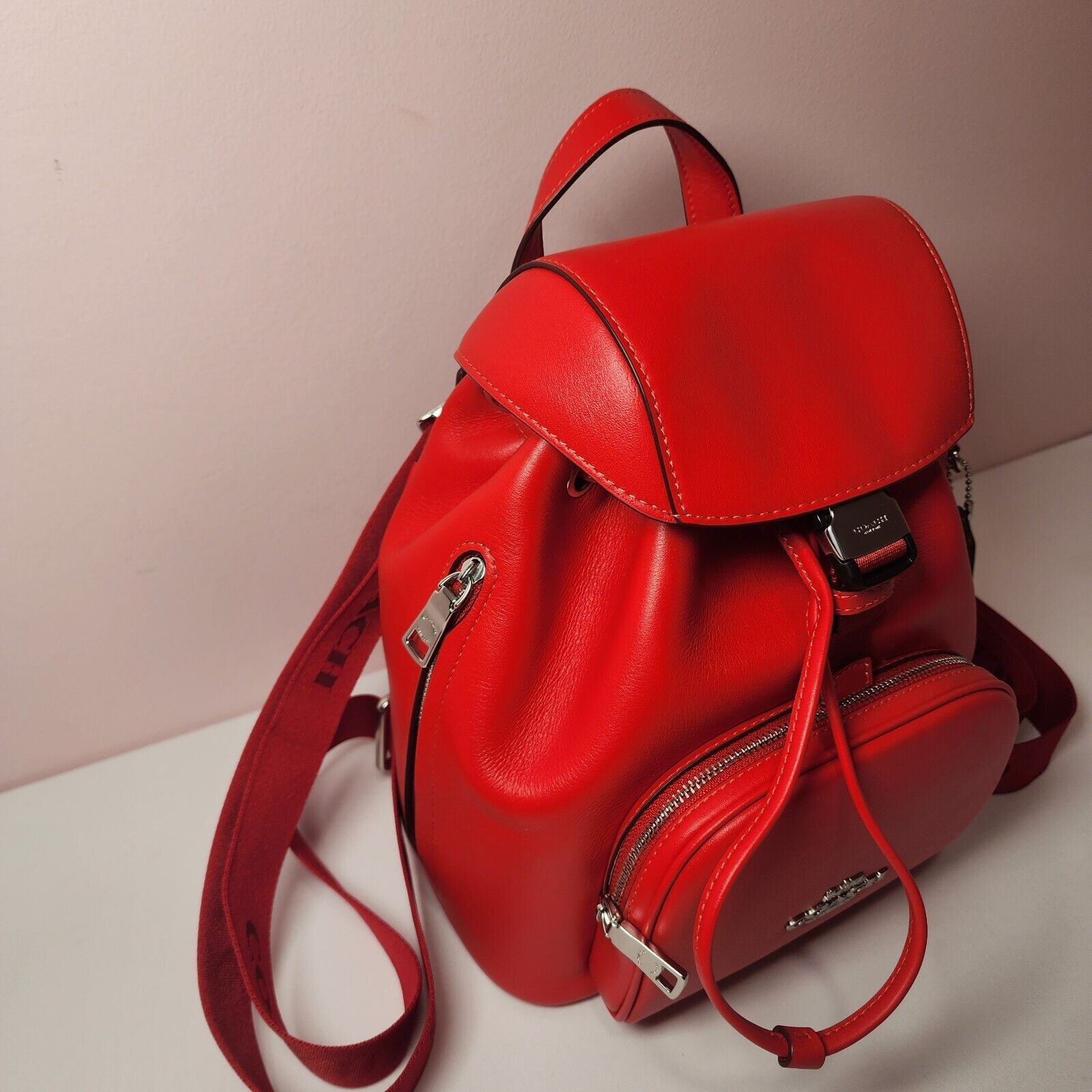 Coach NWT Coach CR100 Pace Backpack Smooth Leather Miami Red Size ONE SIZE - 2 Thumbnail