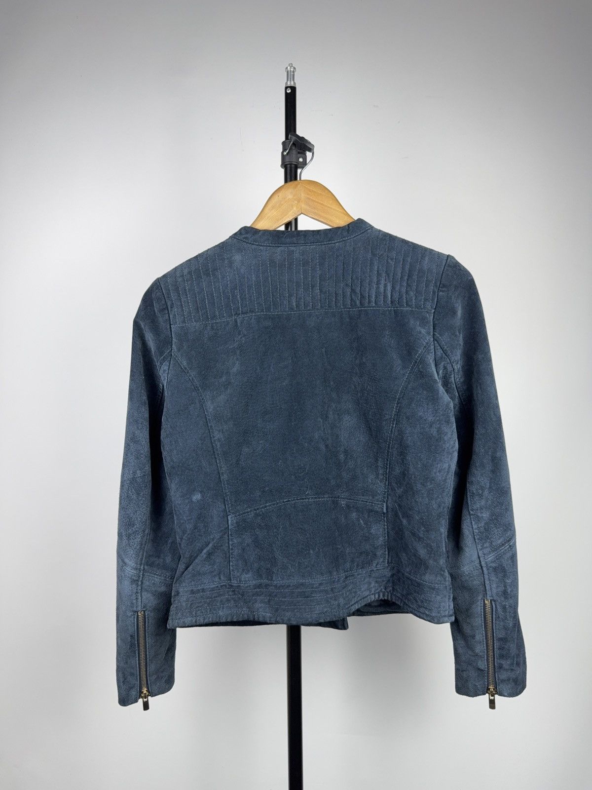 Japanese Brand Vintage 00s Y2K Avant Garde Biker Moto Suede Biker Jacket Size XS / US 0-2 / IT 36-38 - 8 Thumbnail