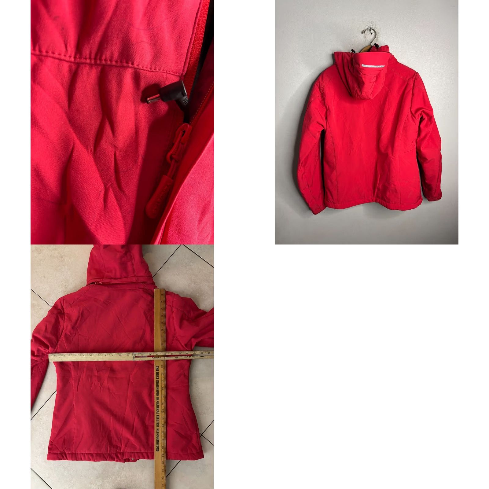 Vintage Venustas Heat Men’s Red Full Zip Heated Jacket W/Hood Size S - Regular Fit, Softshell, Logo, Zipper, Outdoor/Workwear Jacket Size US S / EU 44-46 / 1 - 8 Thumbnail