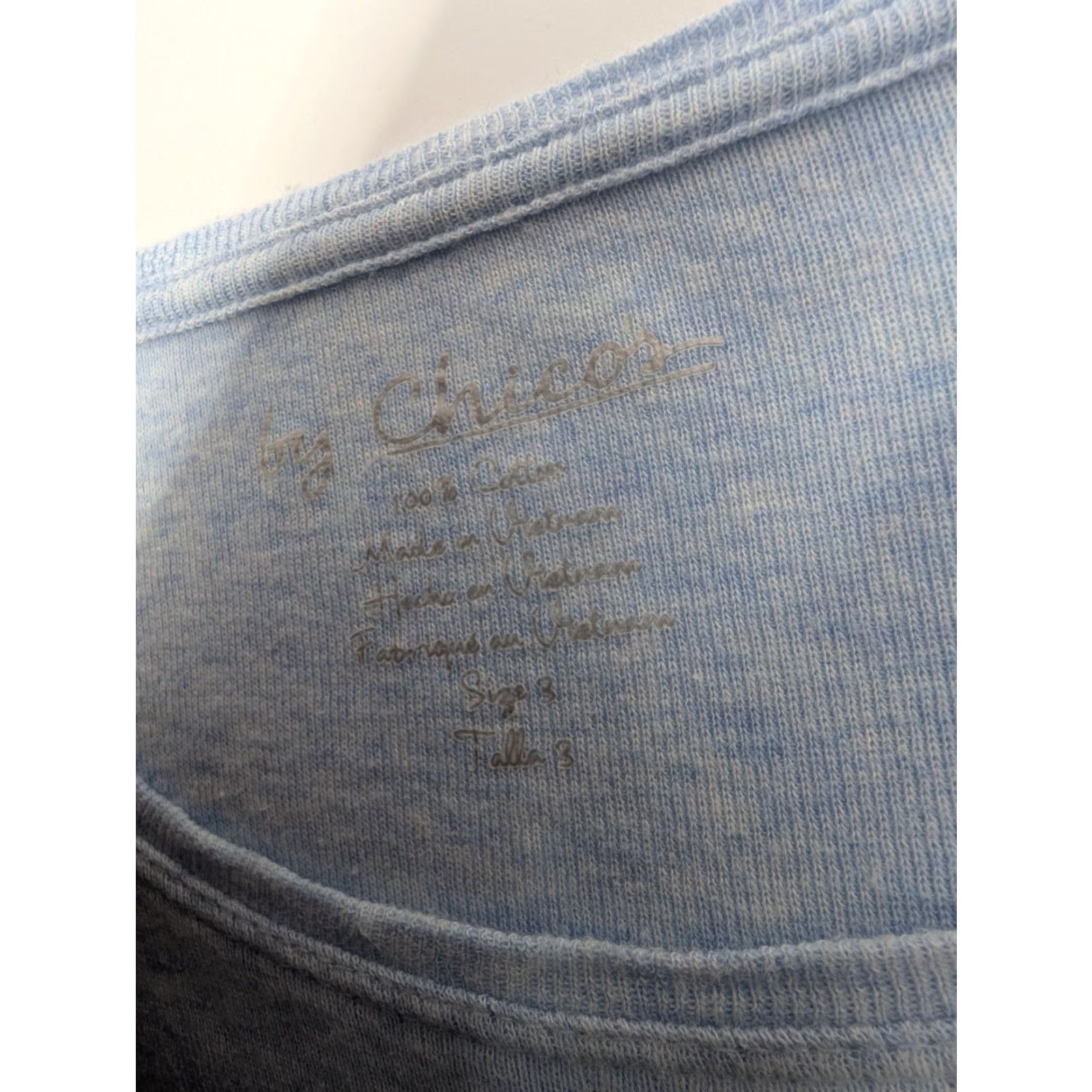 Vintage Chico's T-Shirt Long-Sleeve Scoop-Neck Tee Light Blue Cotton Size XL Womens Regular Adult Size XL Blue 3 US 16 Size XL / US 12-14 / IT 48-50 - 7 Thumbnail