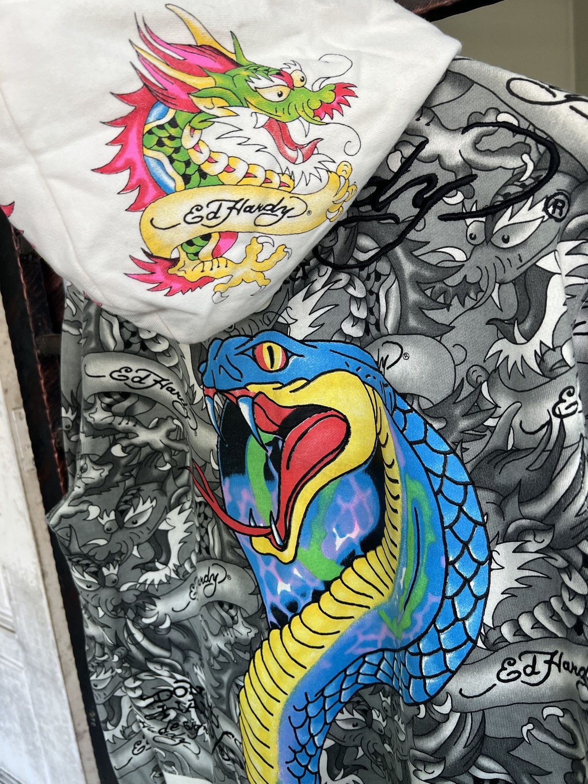 Christian Audigier Ed Hardy by Christian Audiger all-over tattoo zip up hoodie Size US M / EU 48-50 / 2 - 3 Thumbnail