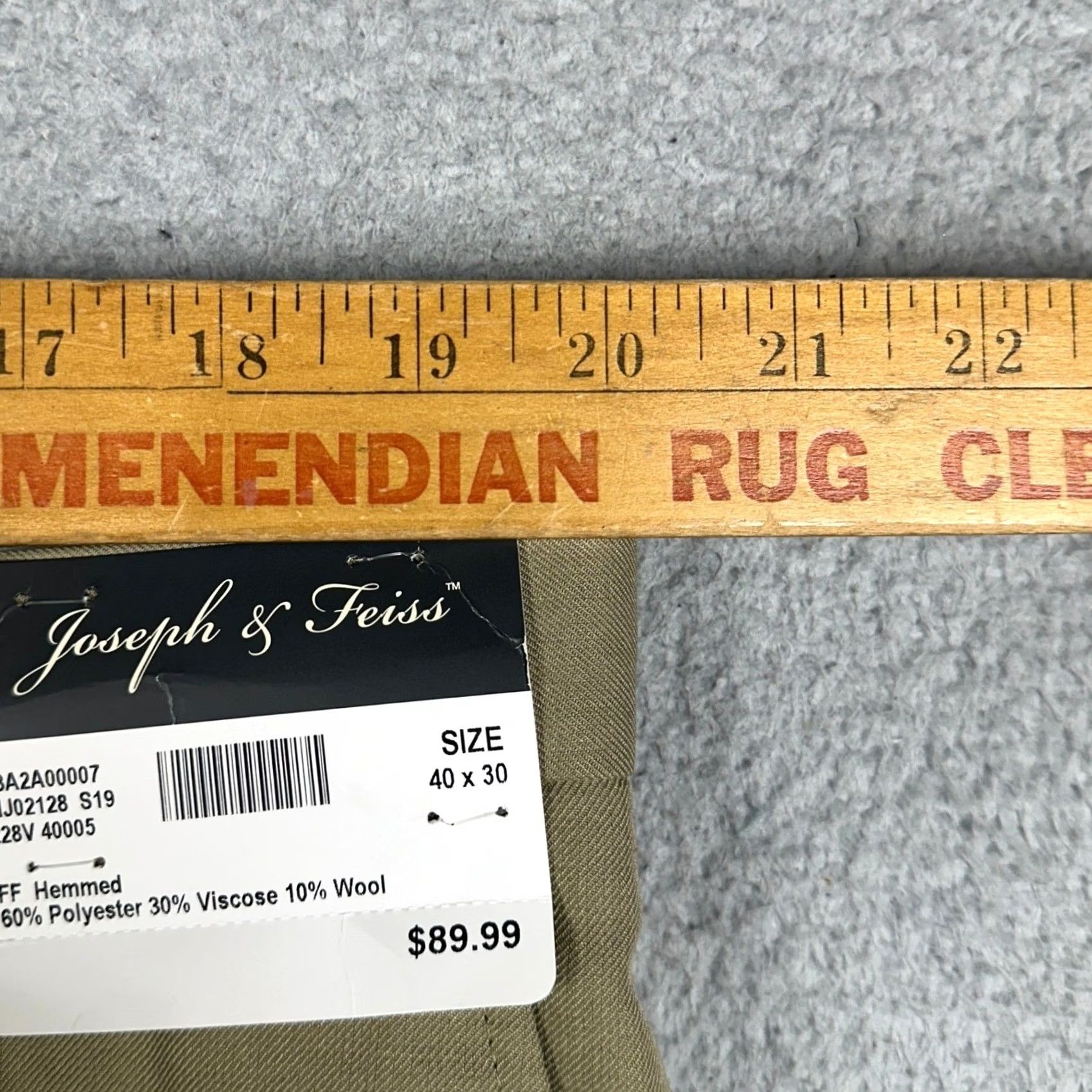 Joseph VINTAGE? No. NEW Joseph Feiss Wool Blend Pants Mens 40X30 Tan Classic Fit Dress Flat Front Size US 40 / EU 56 - 4 Thumbnail