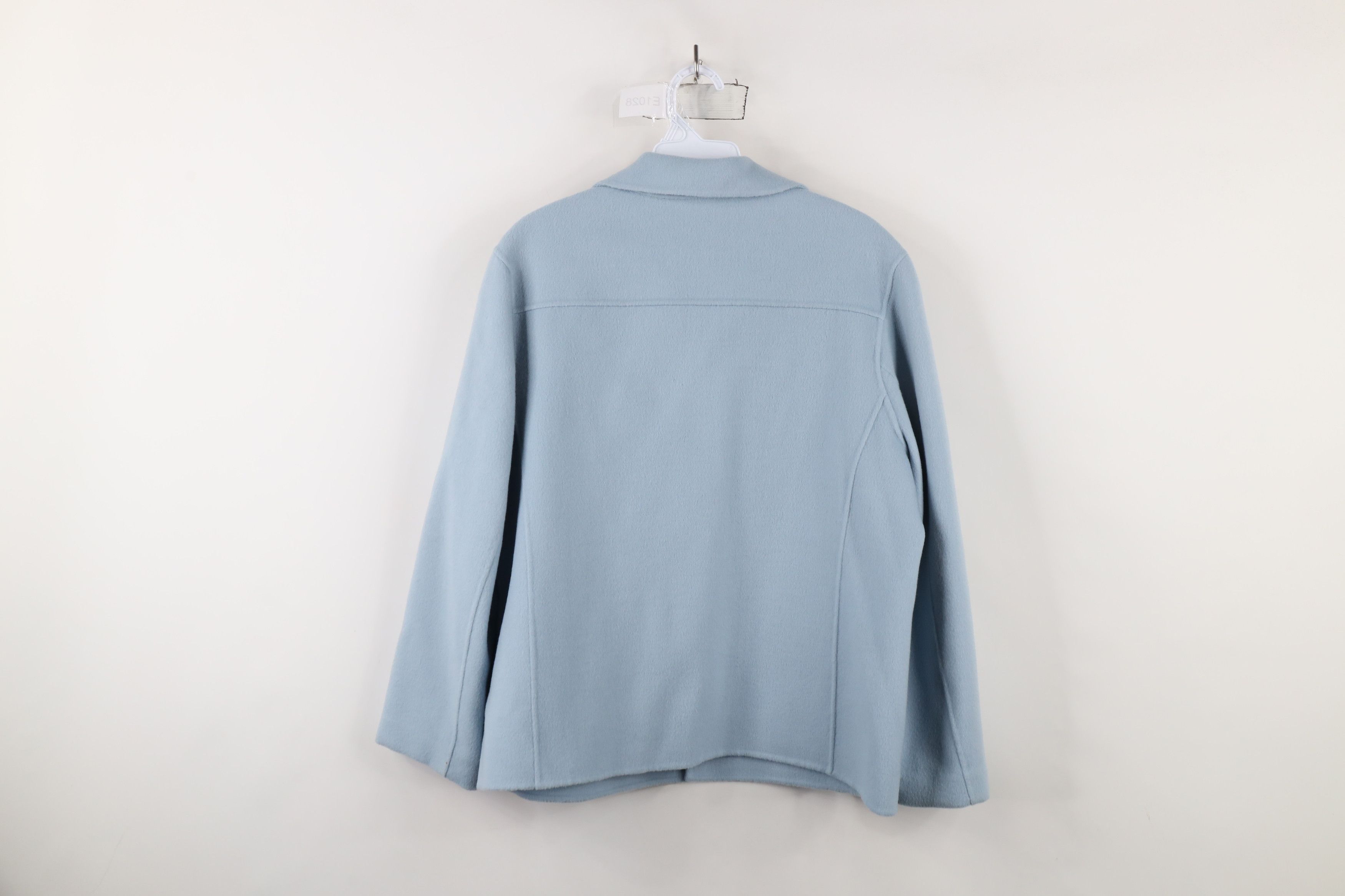 Vintage Vintage 90s Streetwear Wool Open Front Blazer Jacket Blue Size L / US 10 / IT 46 - 12 Thumbnail