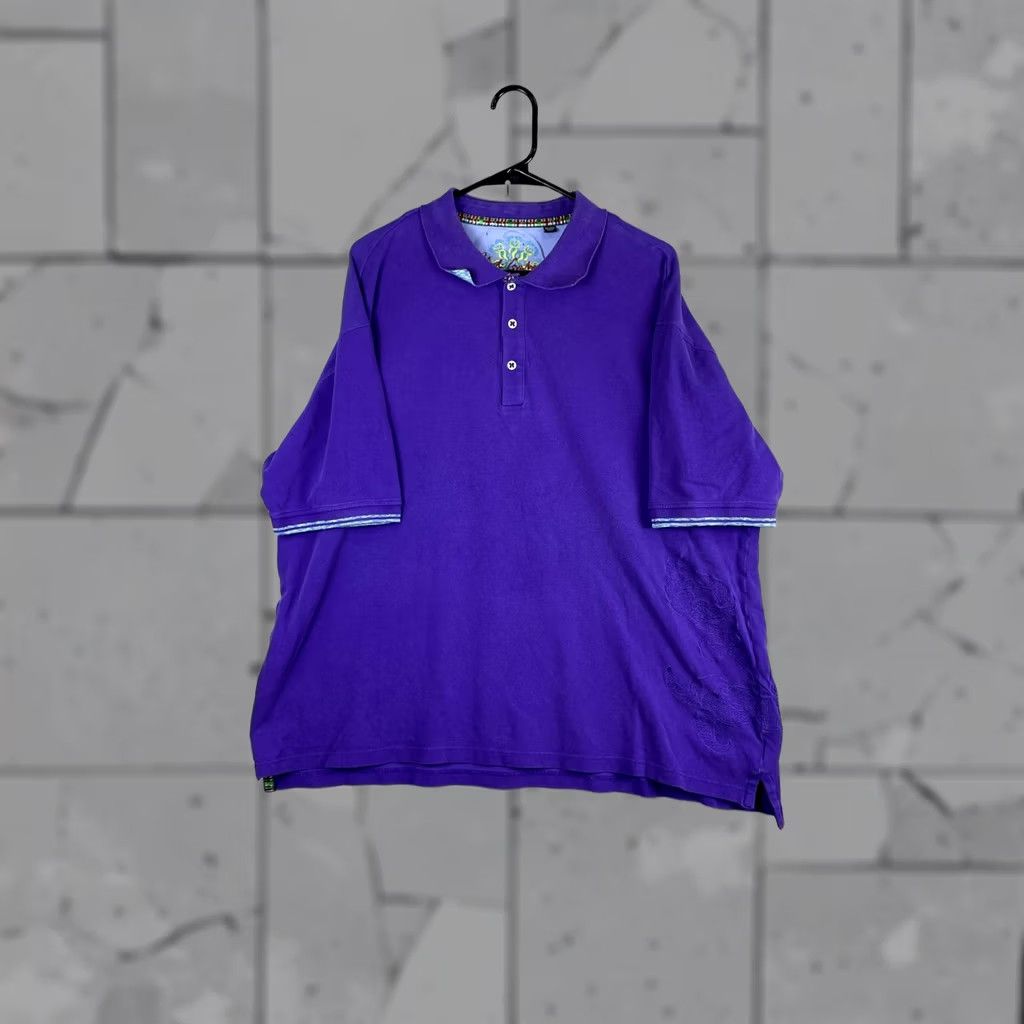 Robert Graham Robert Graham Polo Shirt Mens 3XL Purple Solid Embroidered Short Sleeve Casual Size US XXL / EU 58 / 5 - 1 Thumbnail