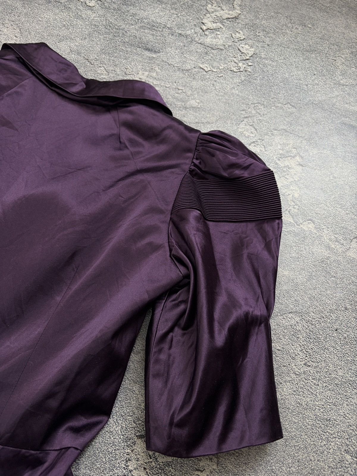 Ralph Lauren Ralph Lauren Purple Silk Blend Puff Sleeve Peplum Blouse 12 Size L / US 10 / IT 46 - 9 Thumbnail