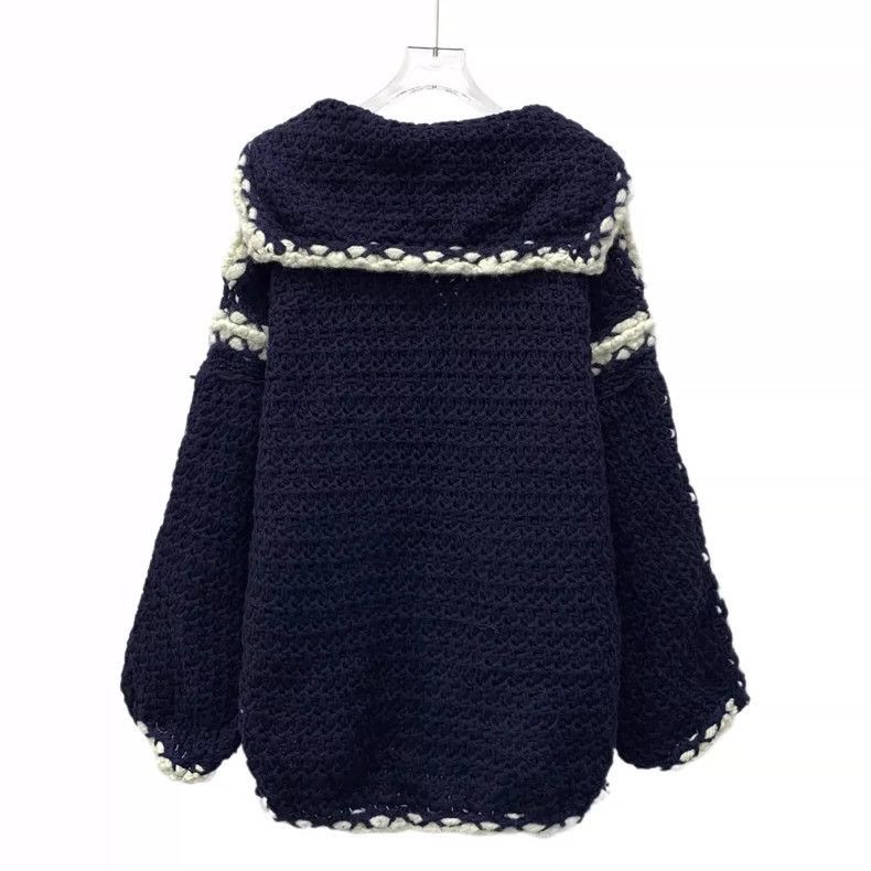 Dior Christian Dior Navy Wool Long Sleeve Cardigan-2506 Size S / US 4 / IT 40 - 2 Thumbnail