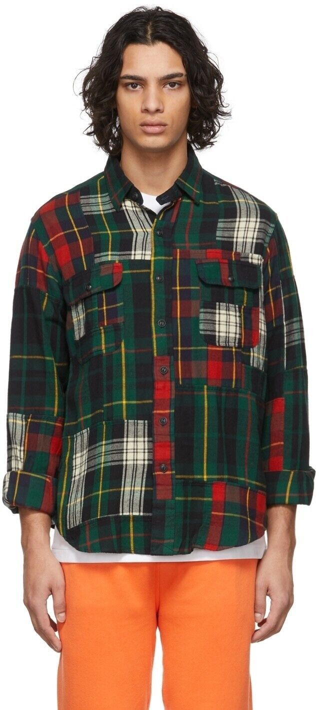 image of Polo Ralph Laurent Patchwork Flannel Cotton Shirt ( M ), Men's (Size Medium)