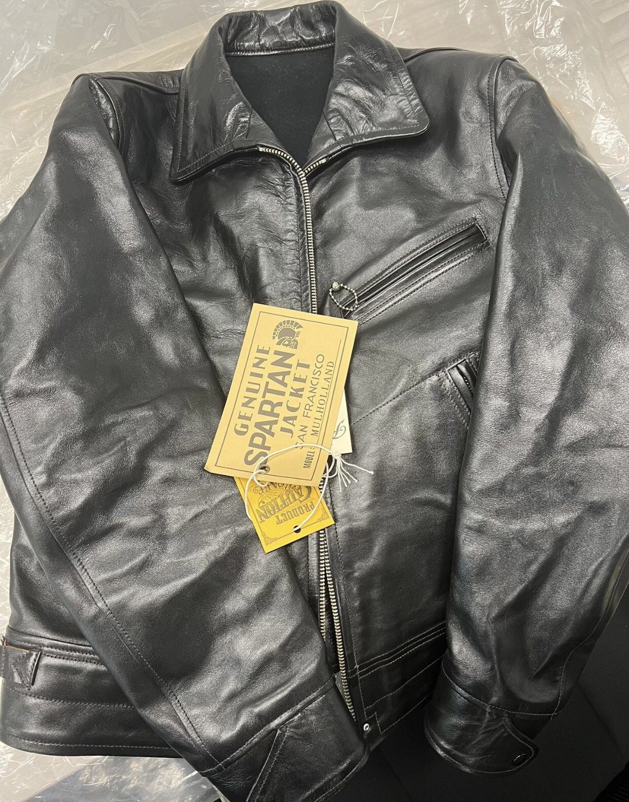 image of Freewheelers Vintage Black Tea-Core Horseskin Jacket, Men's (Size 2XS)
