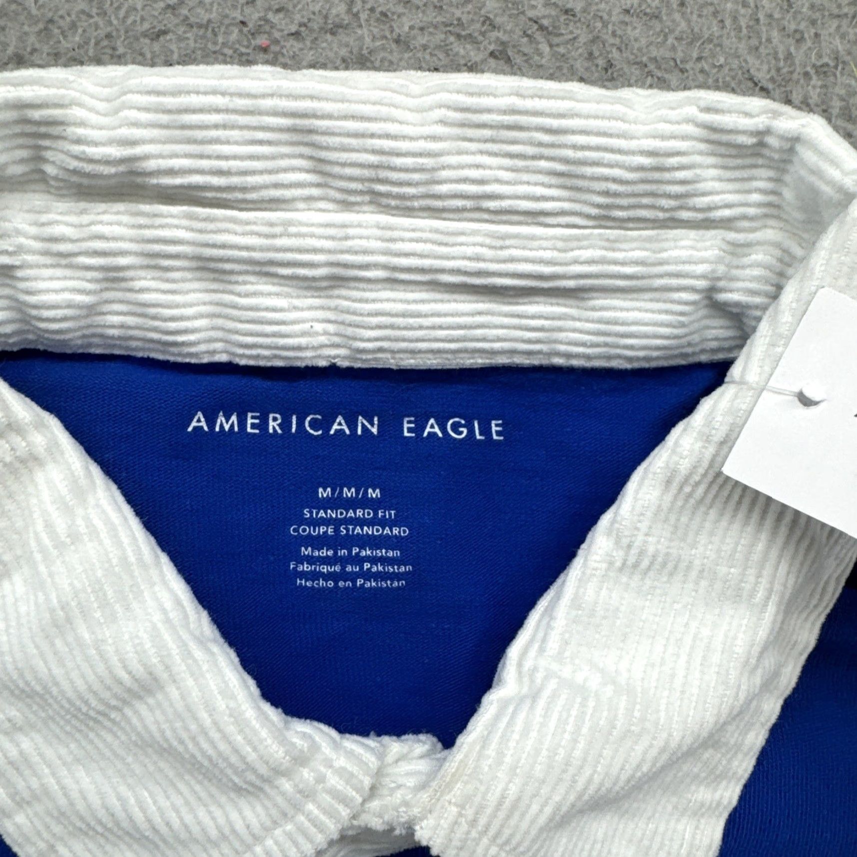 American Eagle Outfitters American Eagle Outfitters Polo Shirt Men Corduroy Neckline Rugby Long Sleeve Size M Blue New Size US M / EU 48-50 / 2 - 4 Thumbnail