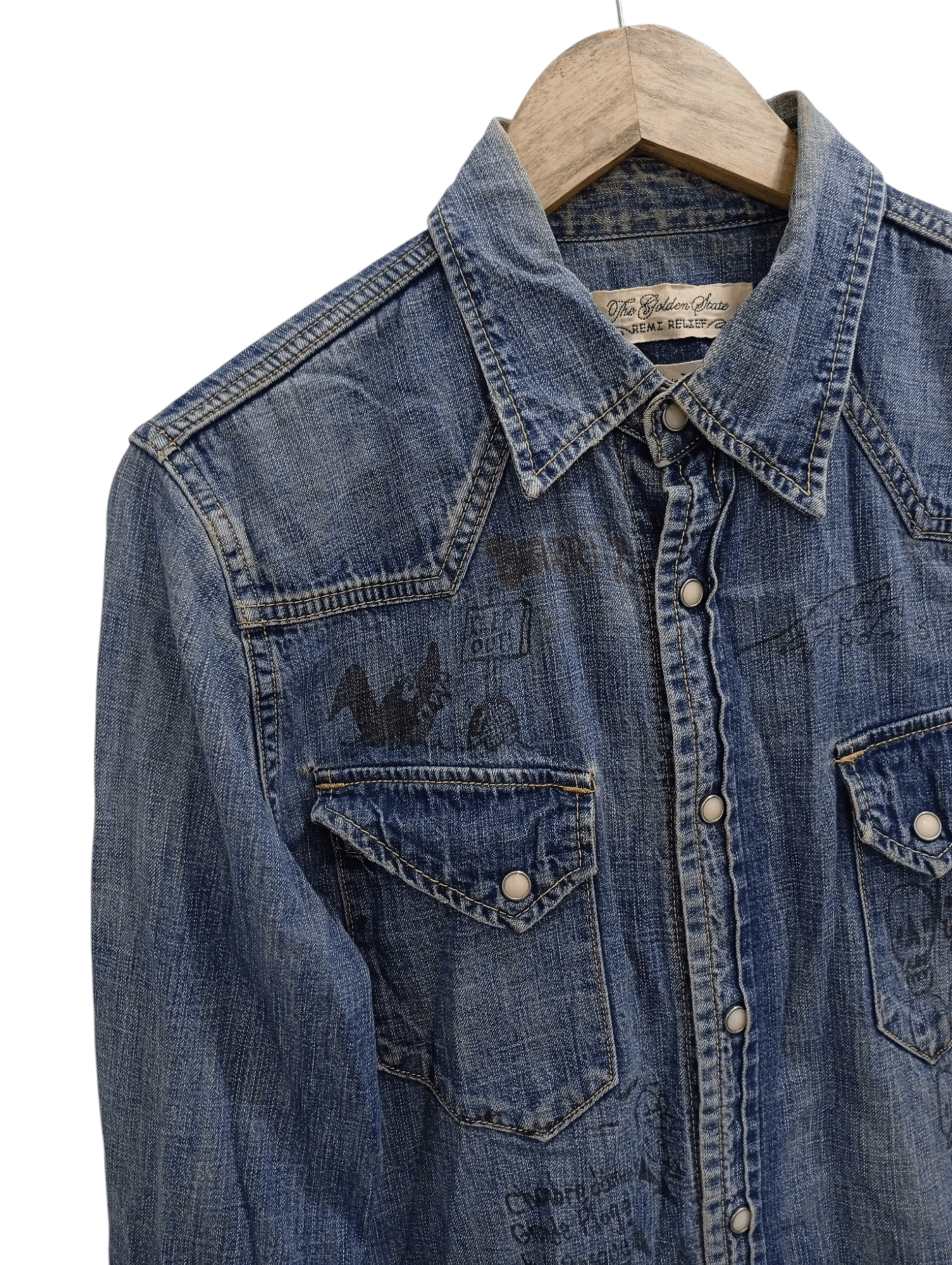 Japanese Brand × Remi Relief 🔥🔥Remi Relief Artwork Denim Chambray Shirt Size US M / EU 48-50 / 2 - 8 Thumbnail