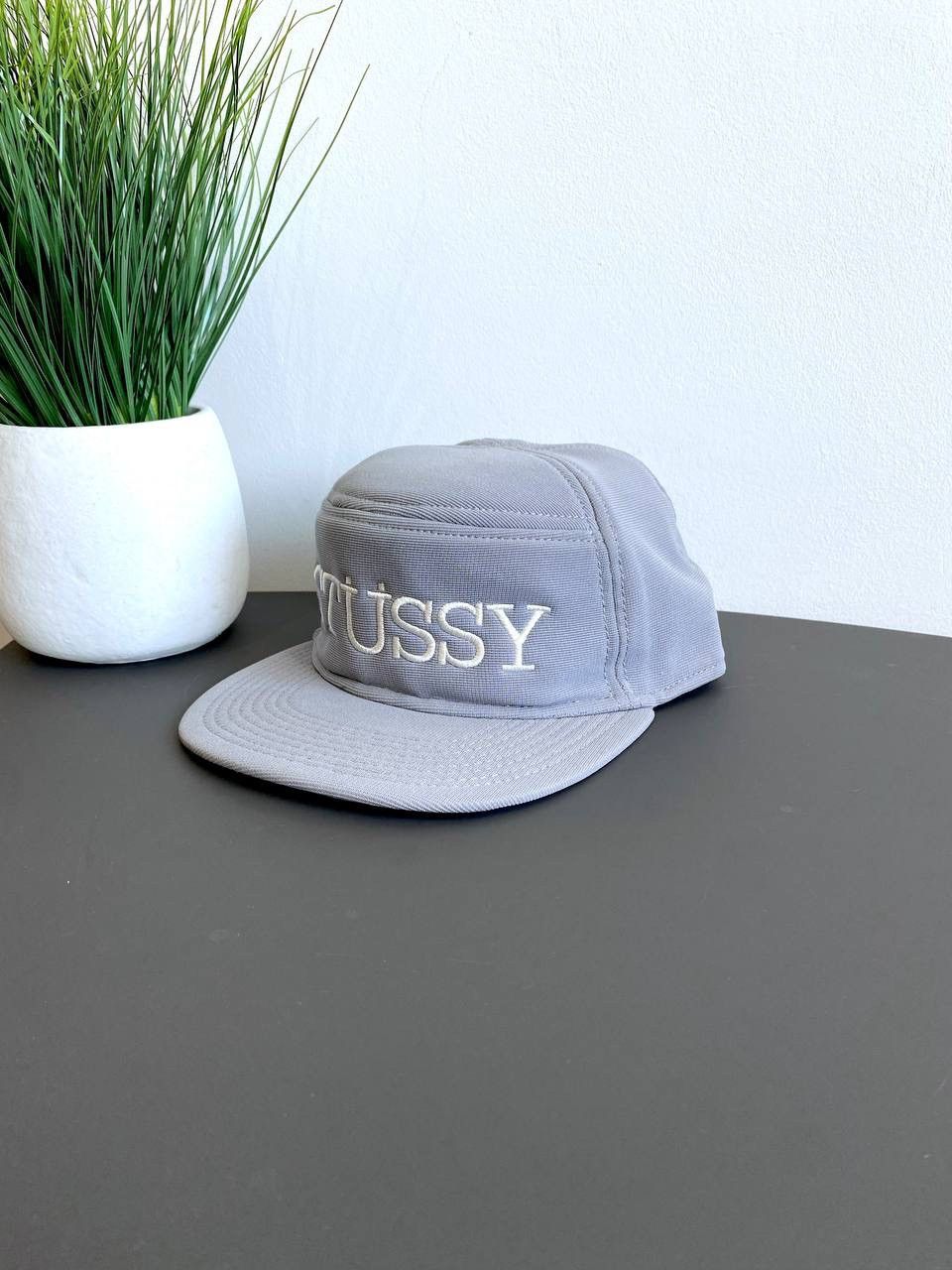 Stussy Stussy Big Logo Vintage Grey Snapback Cap, One Size Size ONE SIZE - 2 Thumbnail