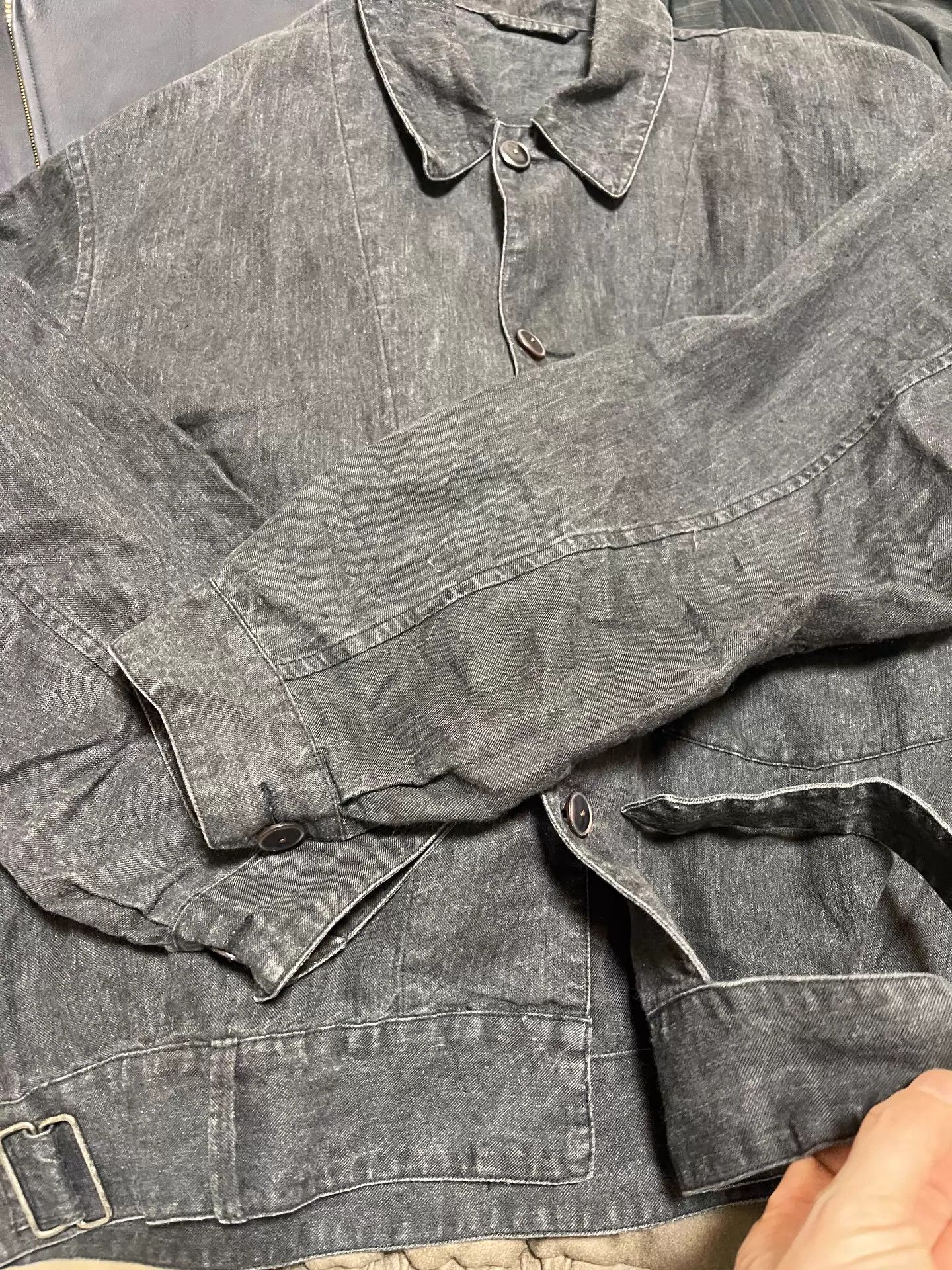 Comoli Comoli Dyed Linen Jacket Black Japan Made Artist Style Size US L / EU 52-54 / 3 - 6 Thumbnail