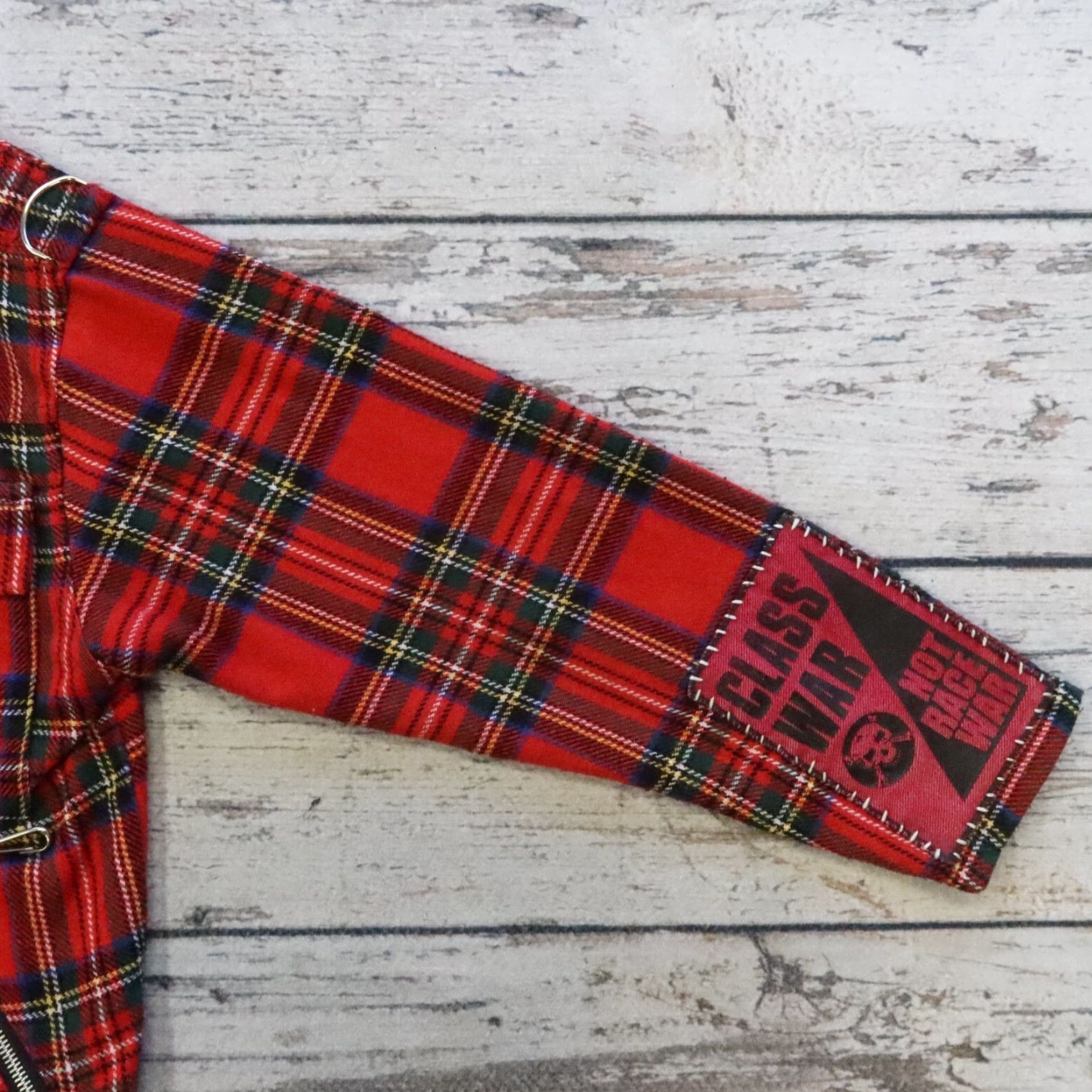 Vintage VINTAGE Tiger of London Main Street Saints Patchwork Plaid Biker Jacket Mens L Red Size US L / EU 52-54 / 3 - 6 Thumbnail